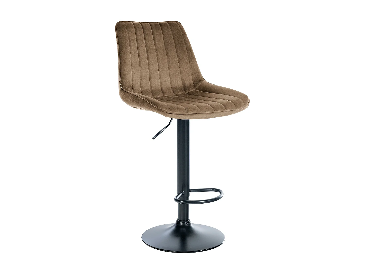 Tabouret de bar - Velours & Noir - Marron - Toni