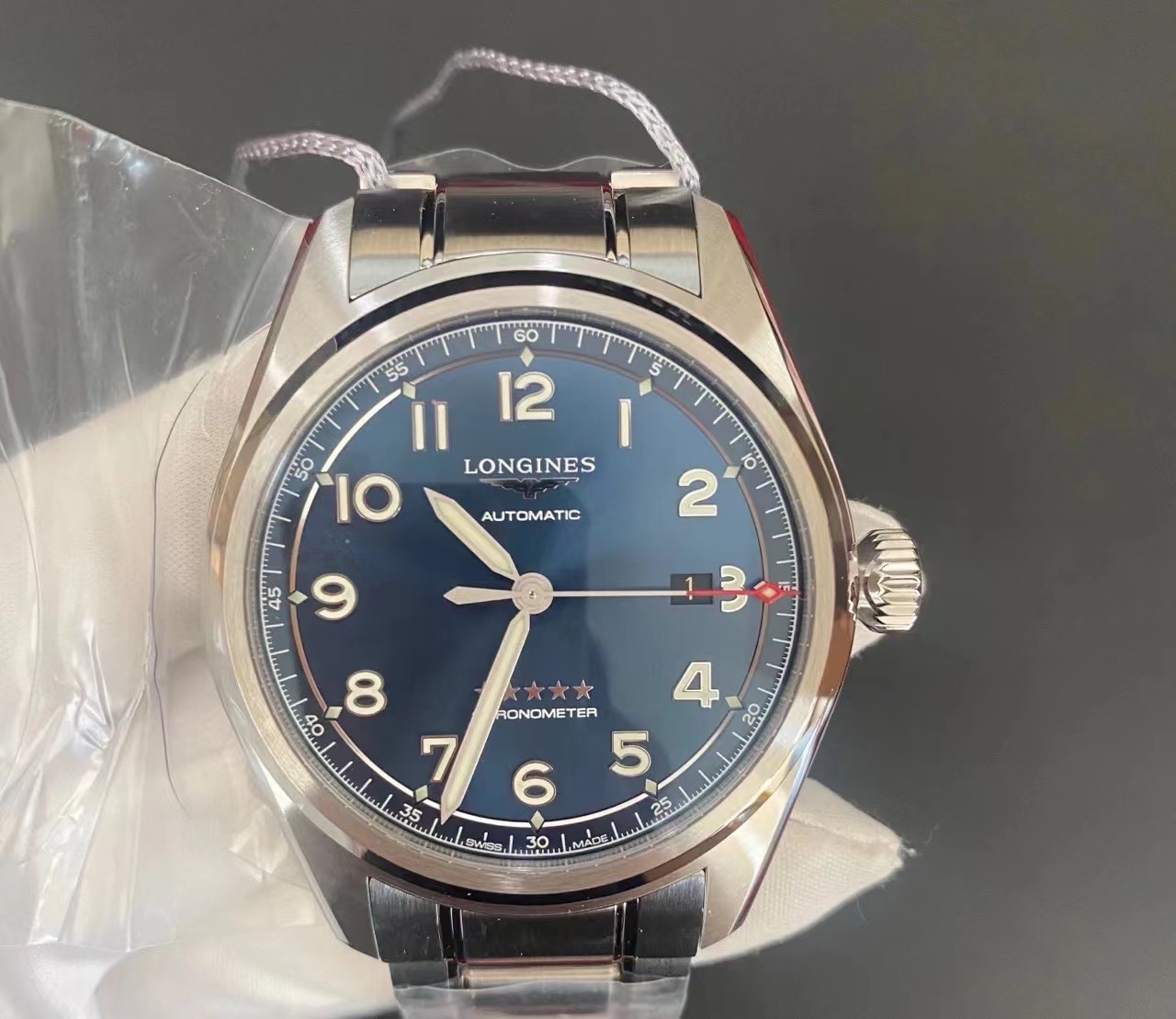 LONGINES Longines Forerunner Series Automatic Mechanical Watch Men's Watch Swiss Watch 40mm Blue Sun Pattern Dial Stainless Steel Strap_3.811.4.93.9(1:1 replica) - Elite Watch Atelier