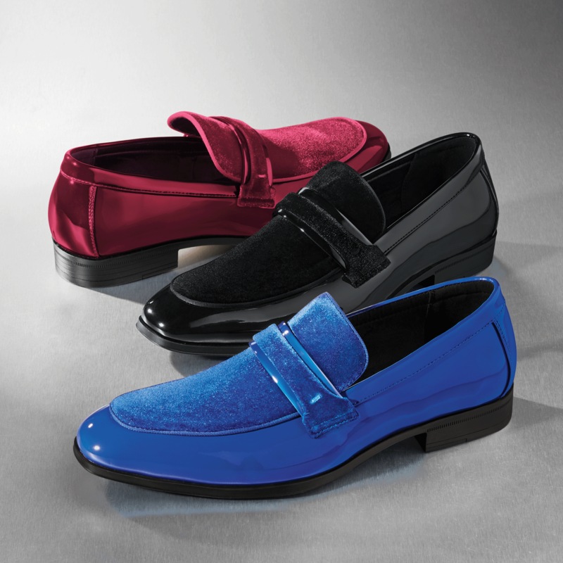 Stacy Adams Spratley Men's Velour Slip-On Dress Shoe - MIDNIGHT VELVET CATALOG
