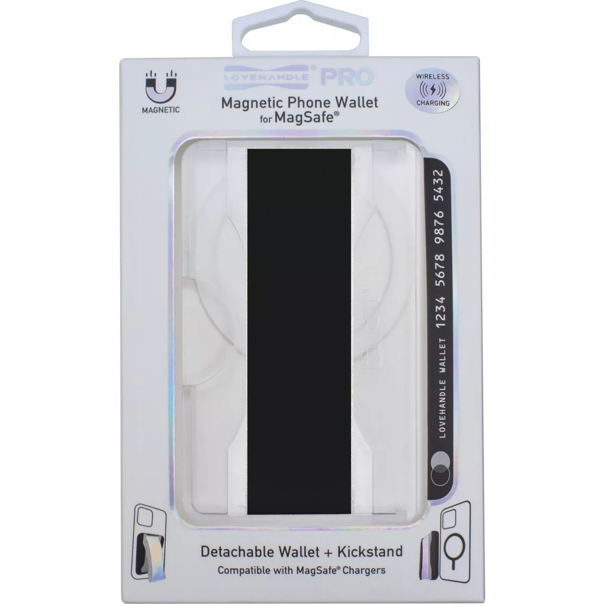 LoveHandle PRO Wallet for MagSafe Black on Clear Wallet