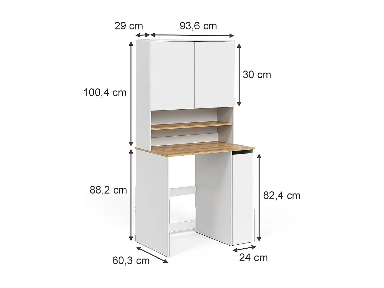 Armoire machine à laver blanc/artisan 93.6x60.3x88.2 viktor