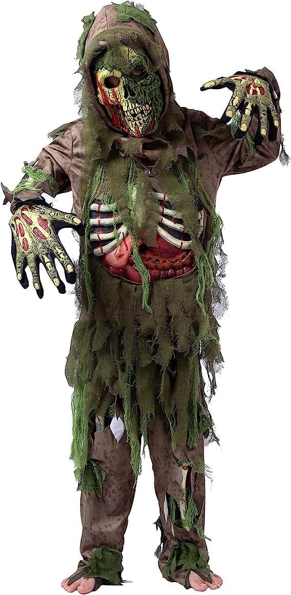 Joyfy Halloween Swamp Skeleton Living Dead Zombie Costume for Boys, Scary Zombie Costume for Kids Halloween Monster Themed Party Dress Up - Image 7 Joyfy Halloween Swamp Skeleton Living Dead Zombie Costume for Boys, Scary Zombie Costume for Kids Halloween Monster Themed Party Dress Up - Image 7