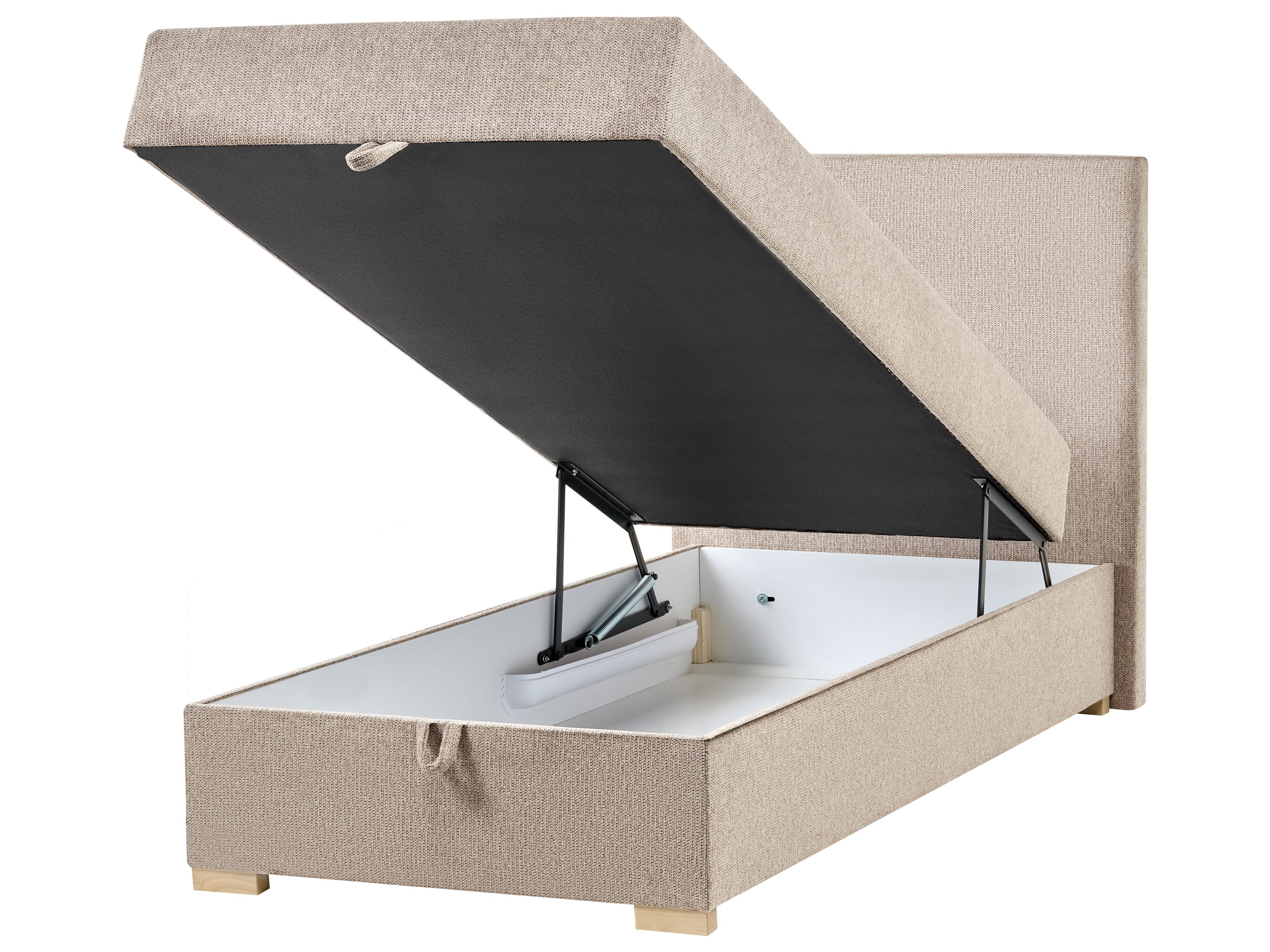 Divan Bed with Storage Fabric MAJOR 90 x 200 cm (EU Single) Taupe