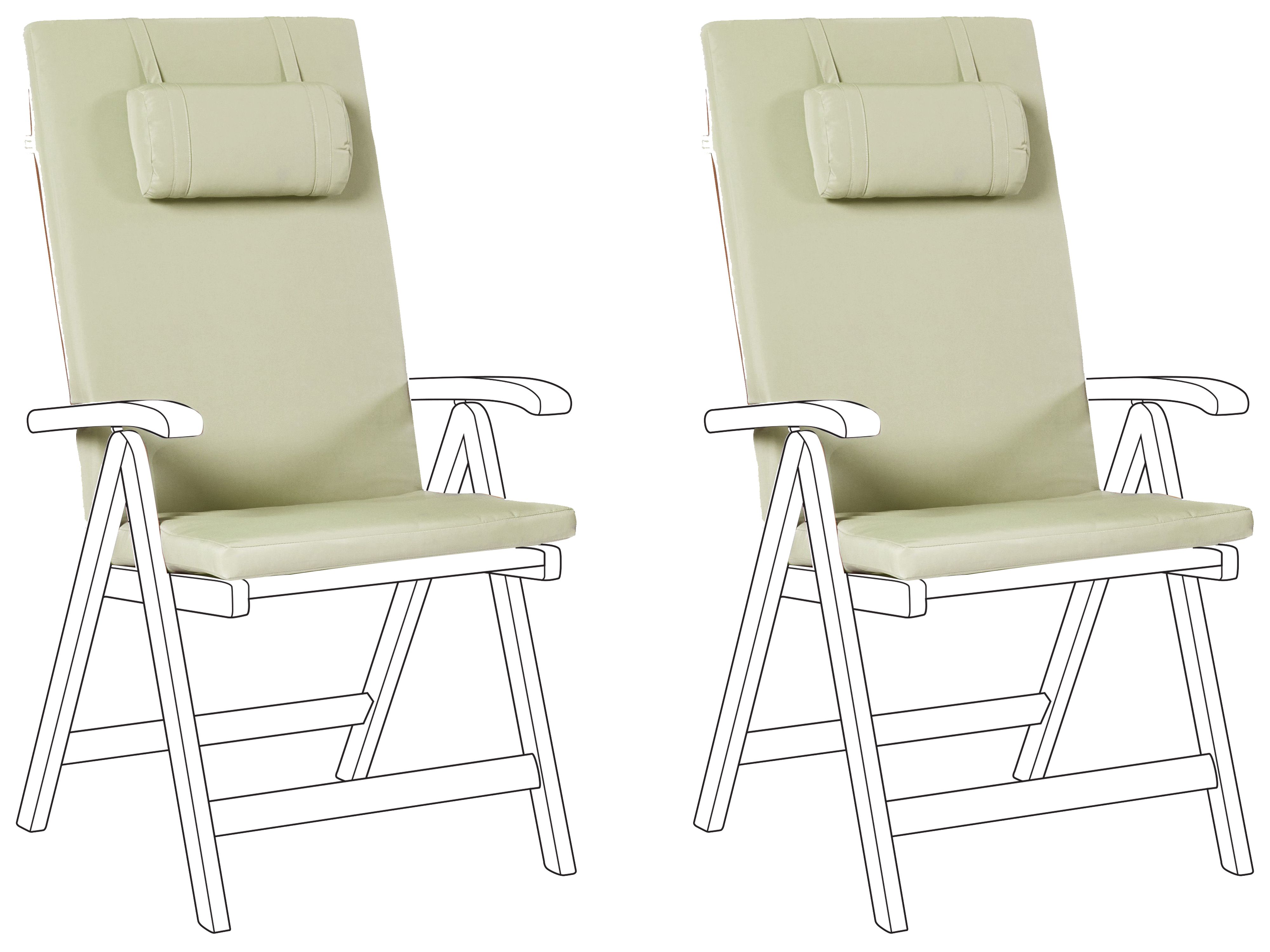 Set of 2 Back/Seat Cushions JAVA/AMANTEA PREMIUM 50 x 70 cm Green
