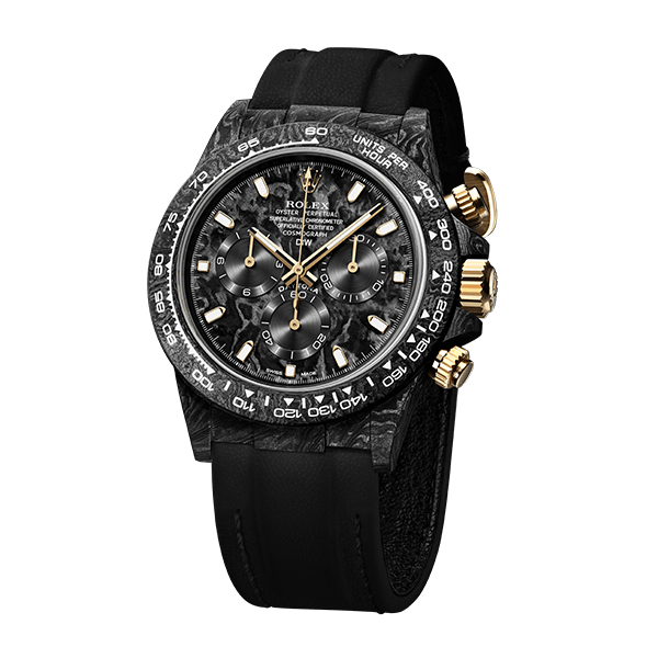 ROLEX Diw Daytona black   gold 40mm oyster carbon(1:1 replica) - Elite Watch Atelier