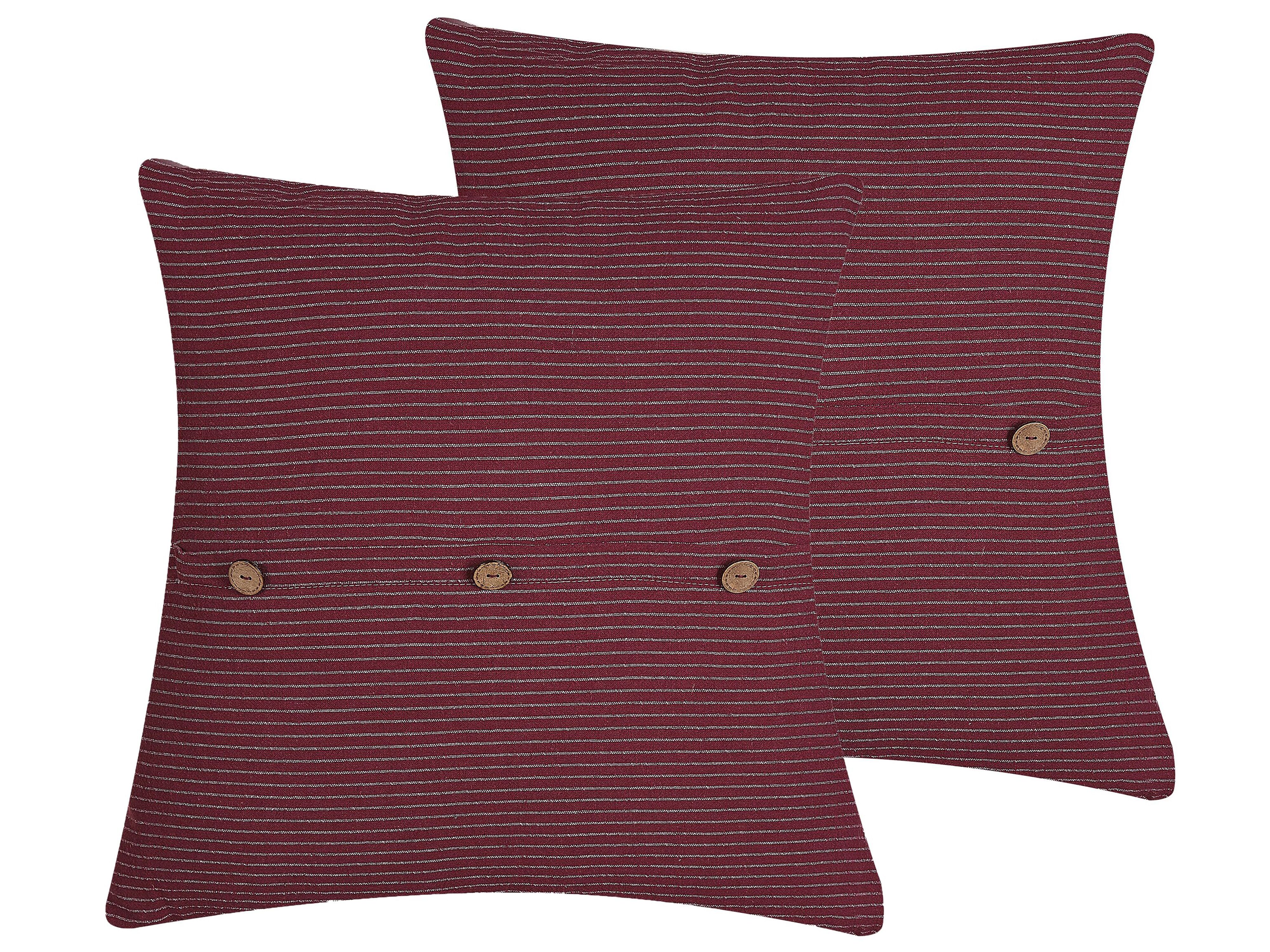 Set of 2 Decorative Cushions CAMPANULA 43 x 43 cm Red Solid