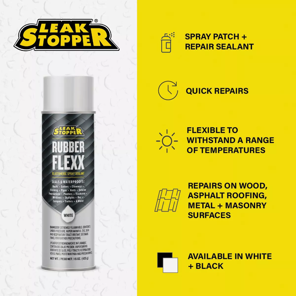 Black Jack Leak Stopper 15 Oz. White Rubber Flexx Spray Sealant