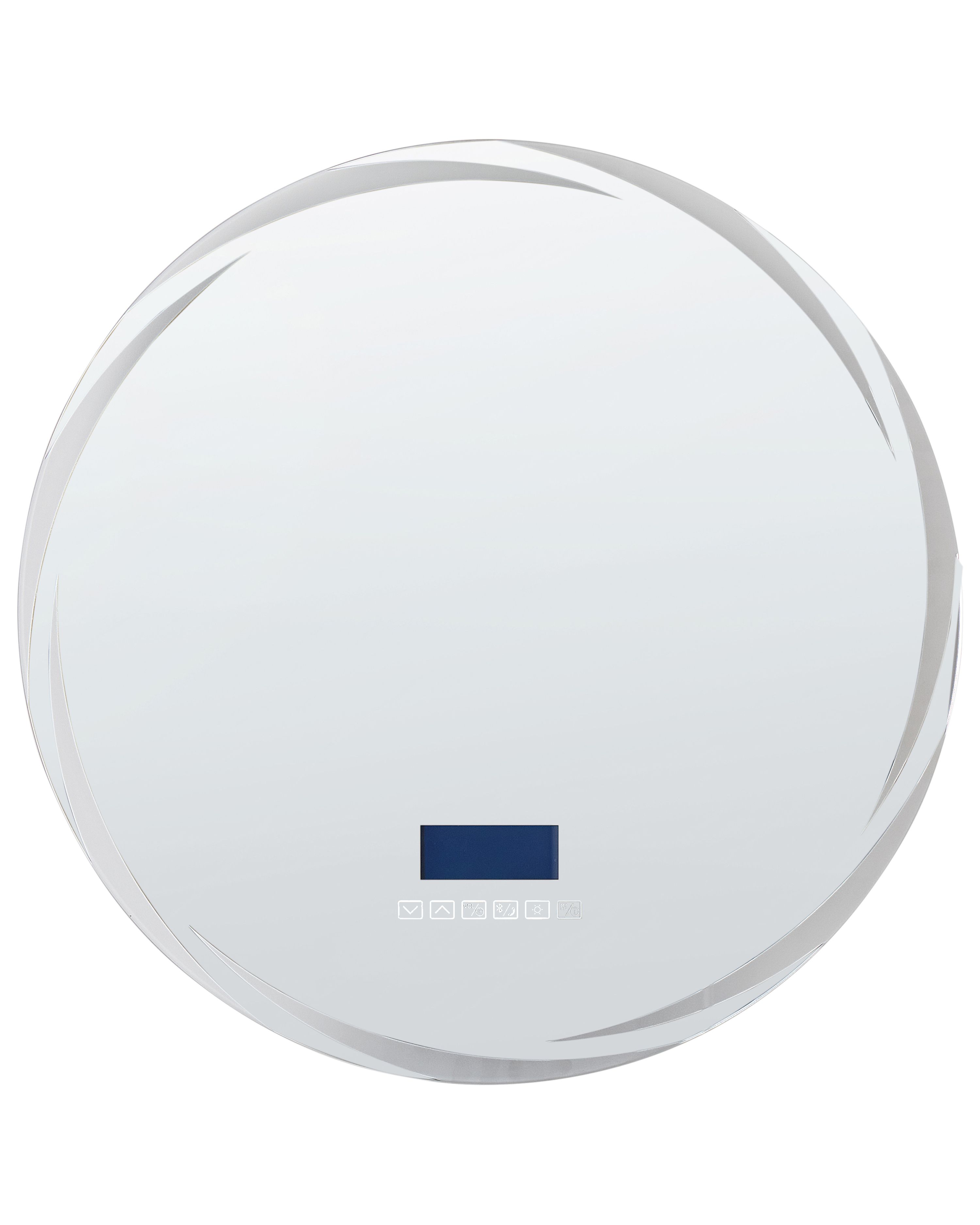 LED Bathroom Mirror TANAY 60 cm 60 cm with Built-In Bluetooth Speaker Silver