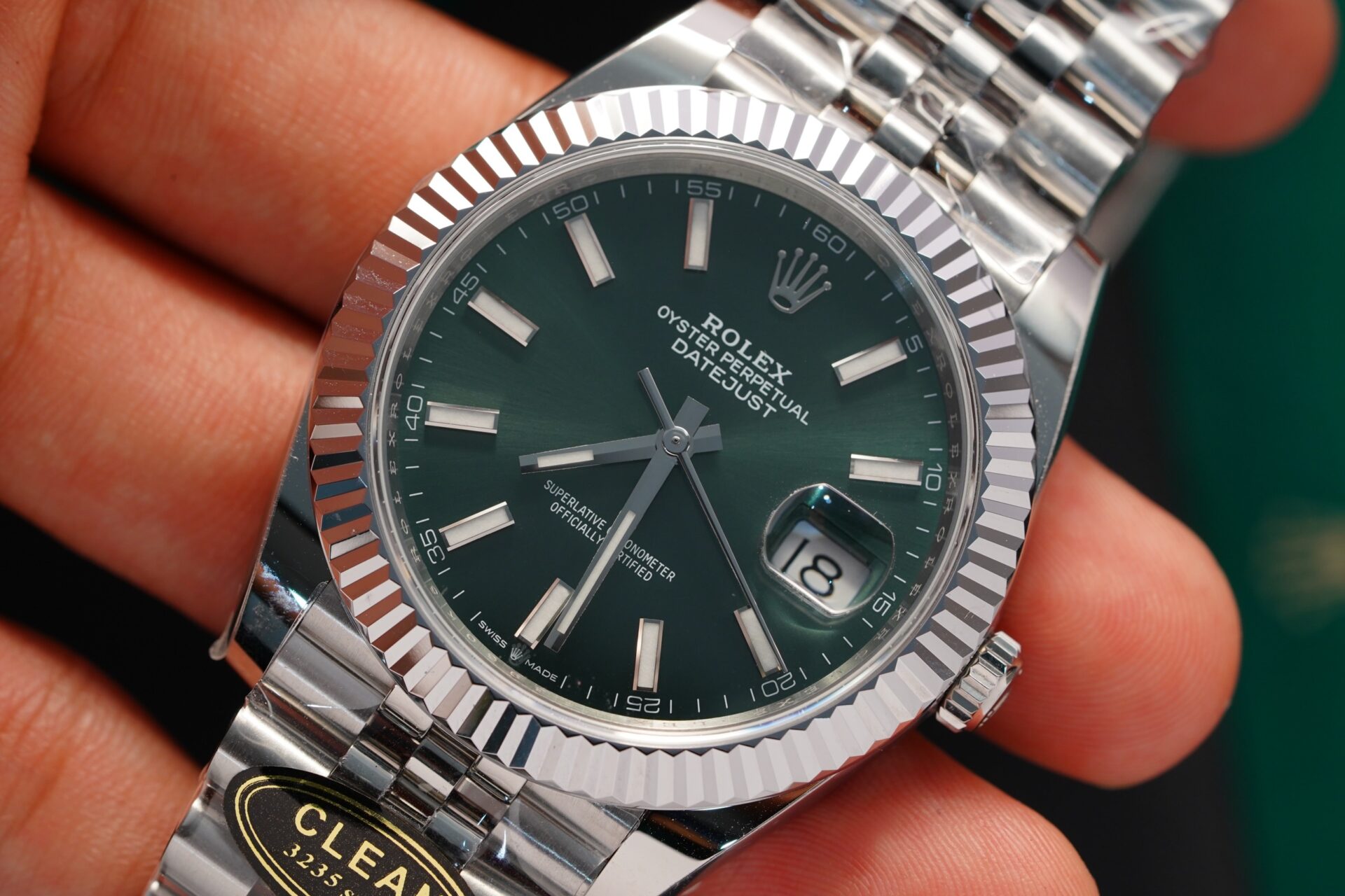 Rolex Datejust 126334 Replica Watch Green Dial Clean Factory 41mm - Elite Watch Atelier
