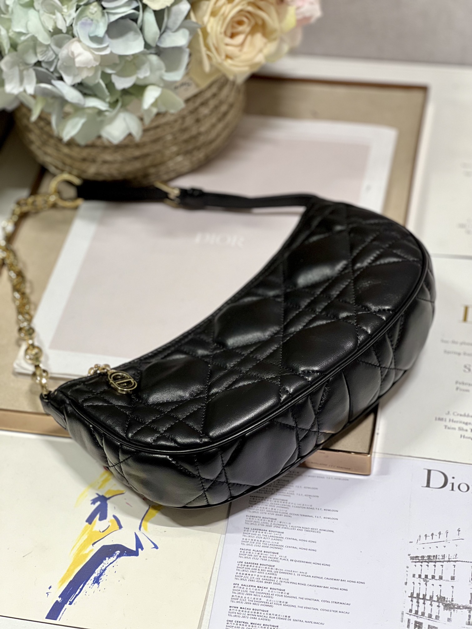 Cd Lounge Bag Black/White For Women in/ 26cm M22626FBE_M9001:1High-quality replica