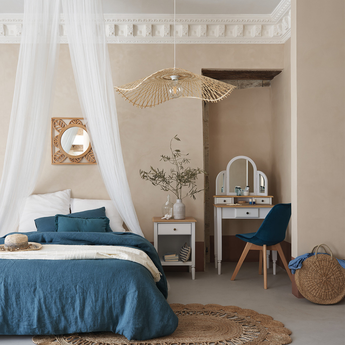 Suspension lamp "Tess" Bamboo D.75 cm