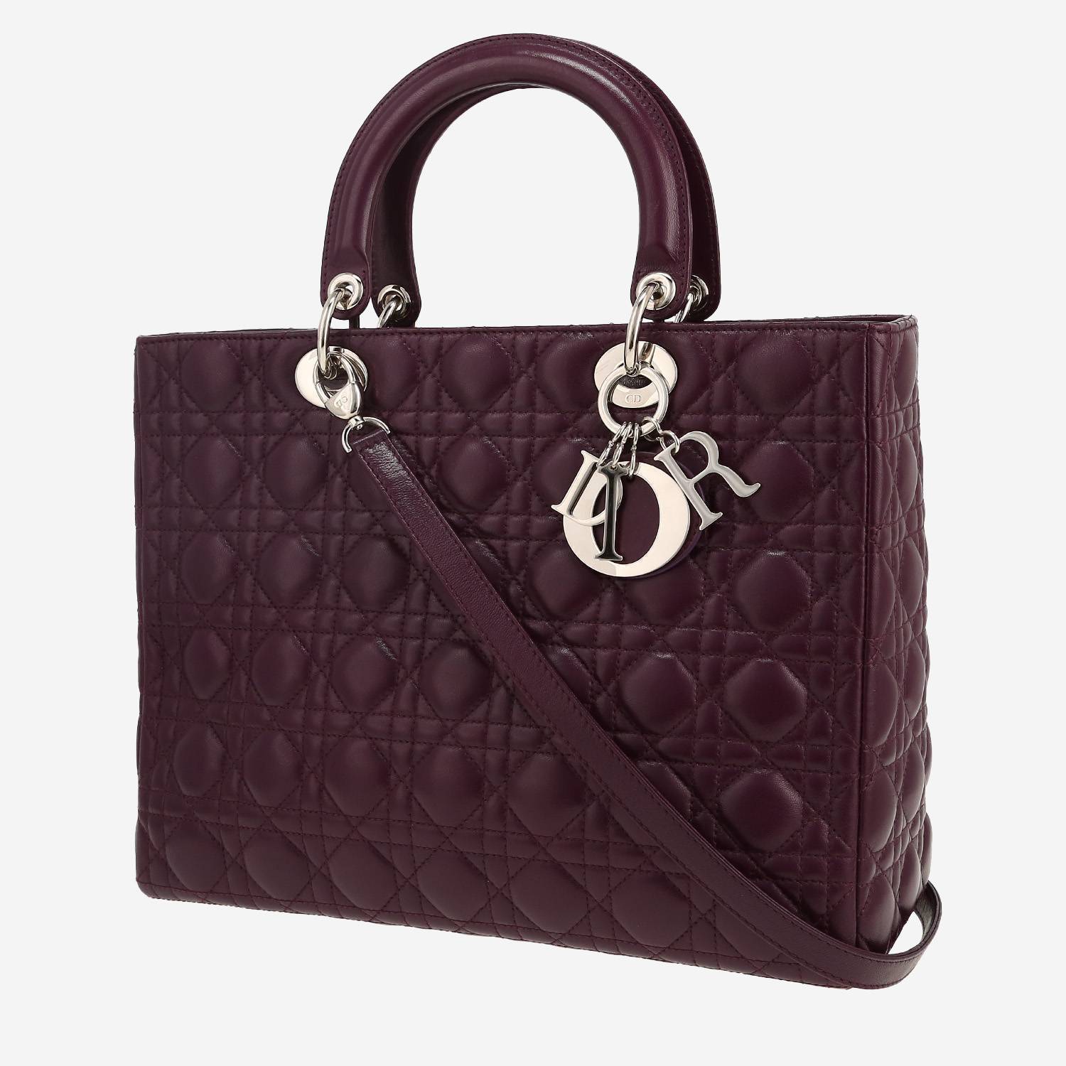 Dior Lady Dior handbag in purple leather cannage1:1High-quality replica