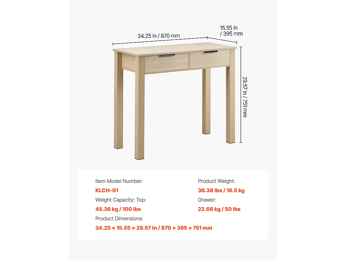 Table de Bureau Petit SucceBuy Petit Bureau Informatique avec Tiroirs en Bois Clair pour Chambre