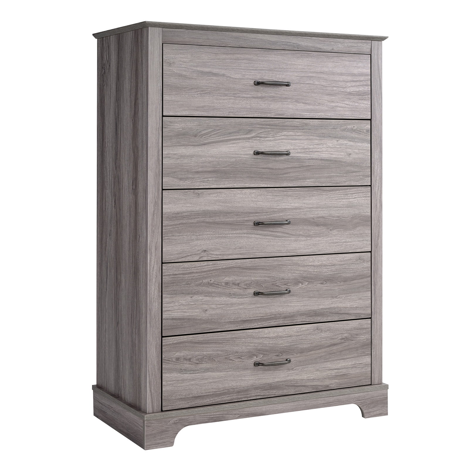 CHITOOMA 5 Drawer Dressers for Bedroom, Adult Tall Wooden Chest of Drawers, Storage Cabine for Living Room Entryway, Gray