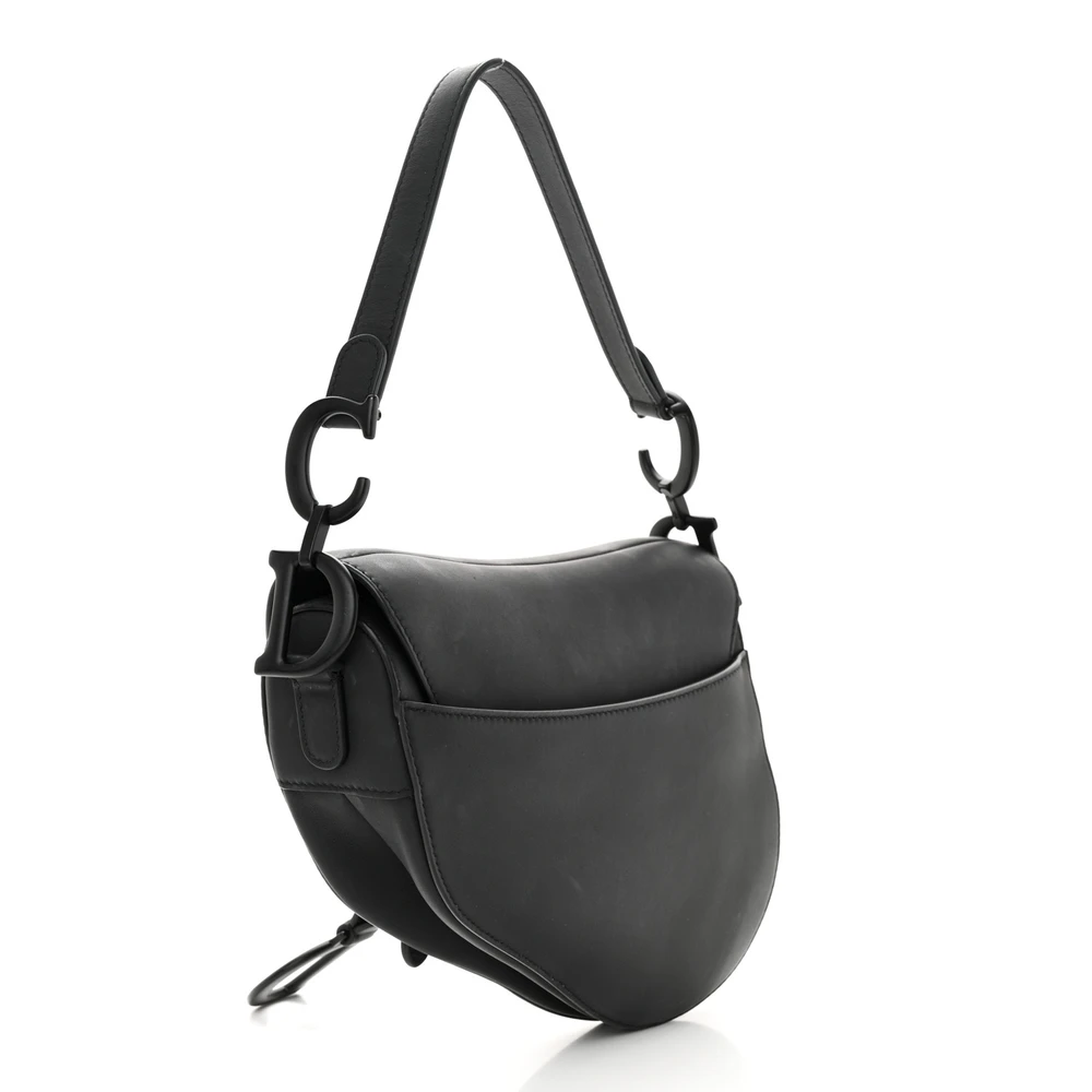 Dior Black Ultra Matte Calfskin Leather Medium Saddle Bag Matte Black Hardware High-quality Replica1:1High-quality replica