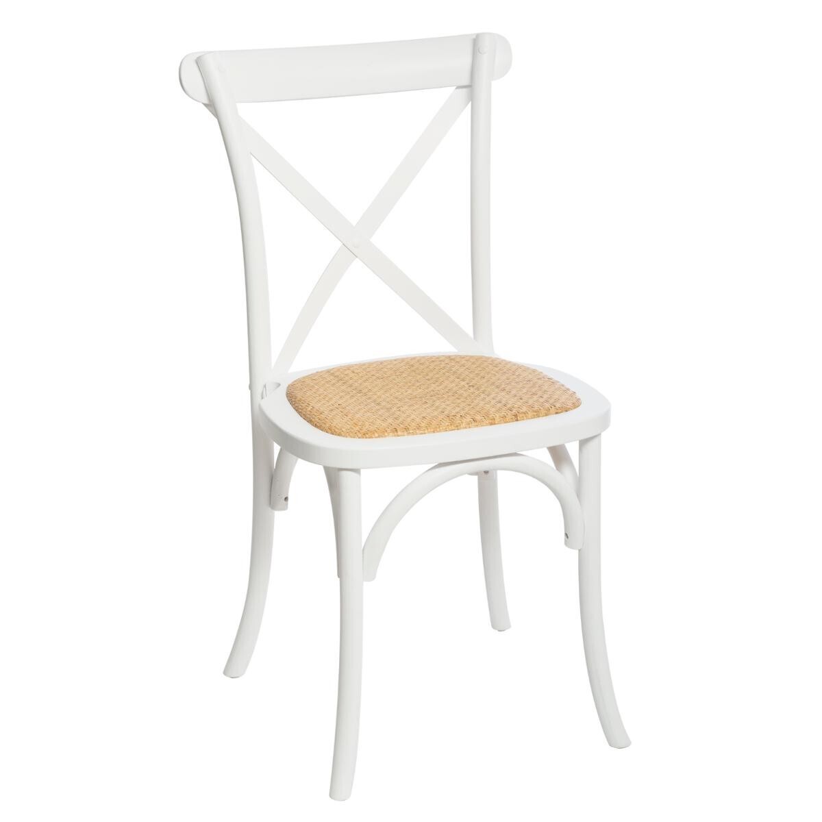 Chair "Isak" Beech and cane, White