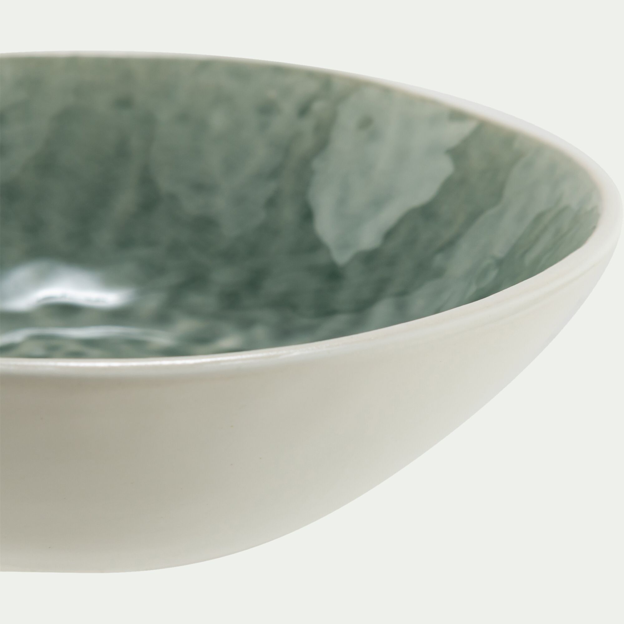 FRIOUL - Assiette creuse en grès D18cm - bleu