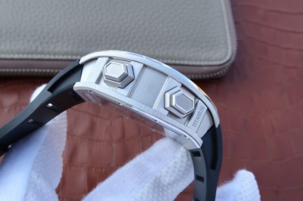 Replica Richard Mille RM069 SS Fake Tourbillon Skeleton Dial Black Rubber Strap A23J - Top club
