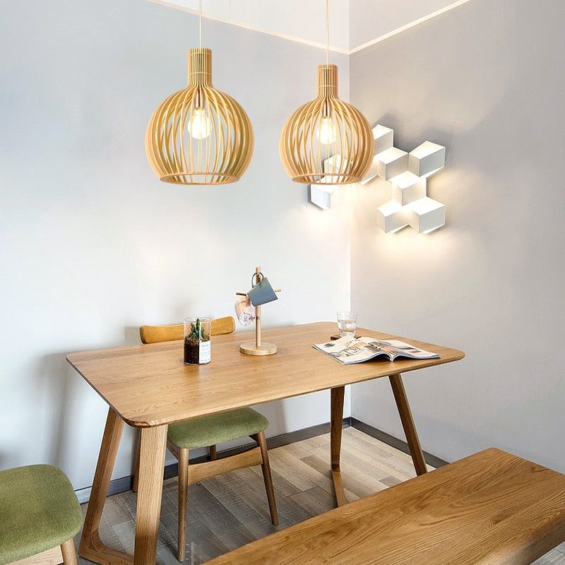 Rustieke Houten Hanglamp voor Keukeneiland – Handgemaakt, Verstelbaar en Duurzaam Licht