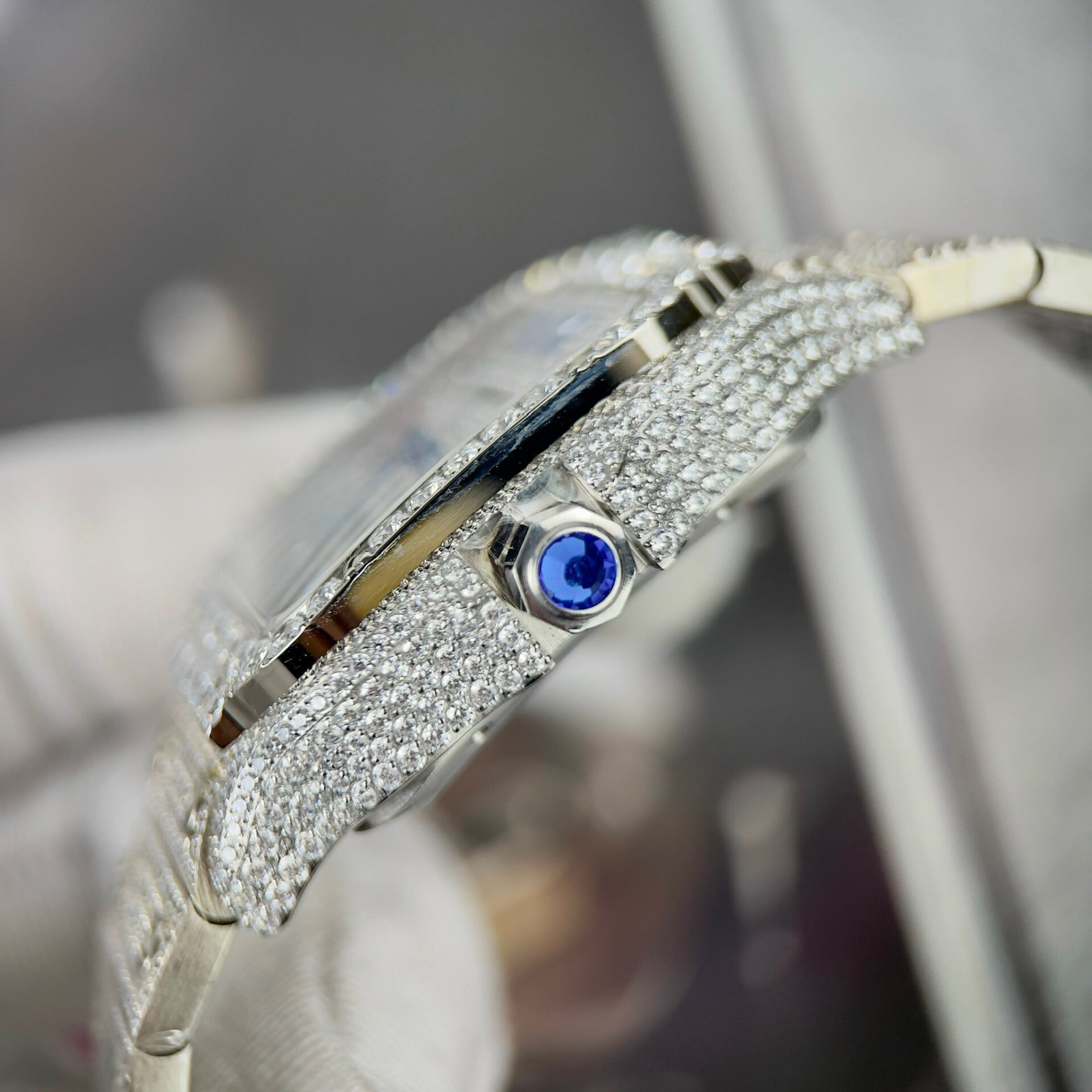 Cartier Santos Best Replica Watch With Full Stone 39.8mm - Top club