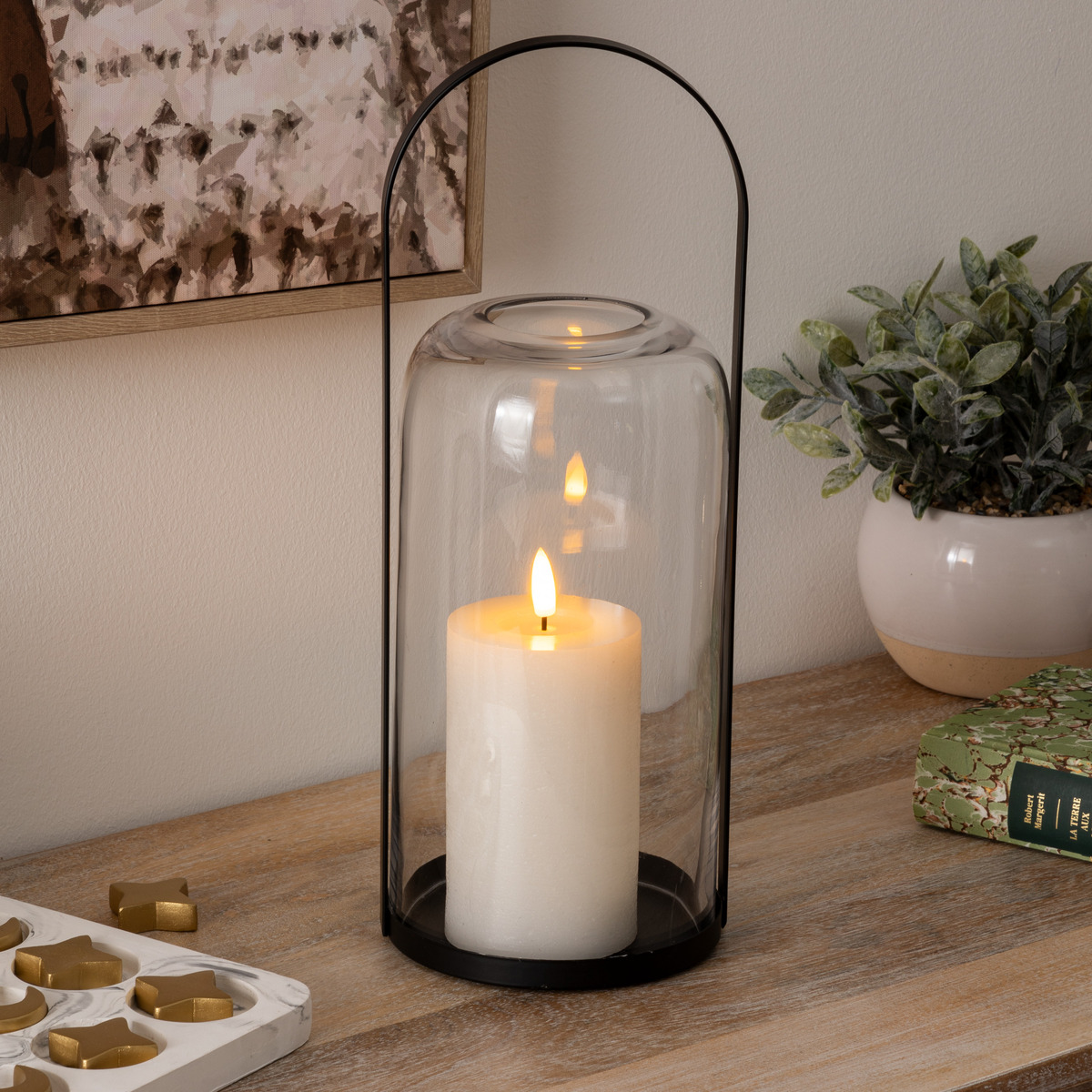 LED lantern "Jako" Black, H. 35 cm