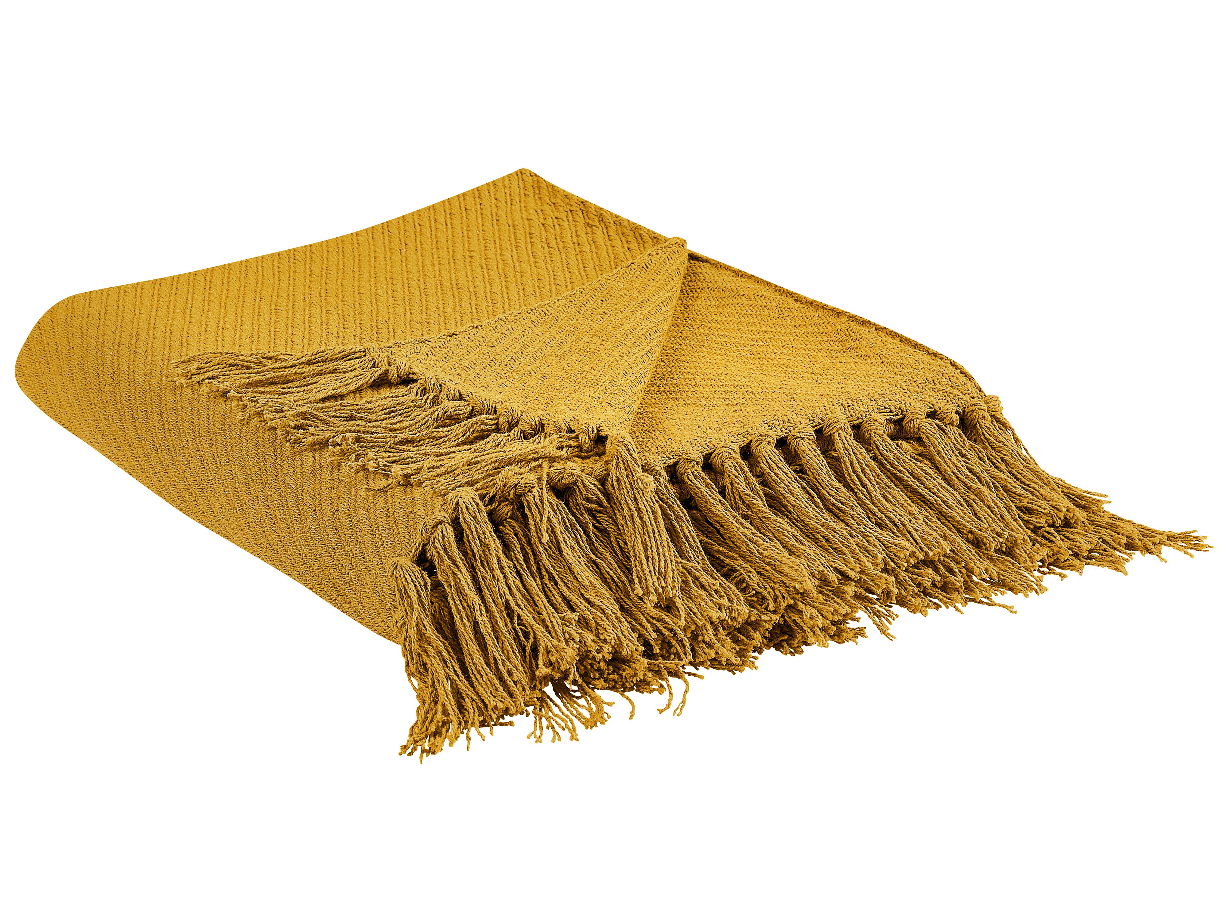 Blanket YARSA Cotton 125 x 150 cm Mustard
