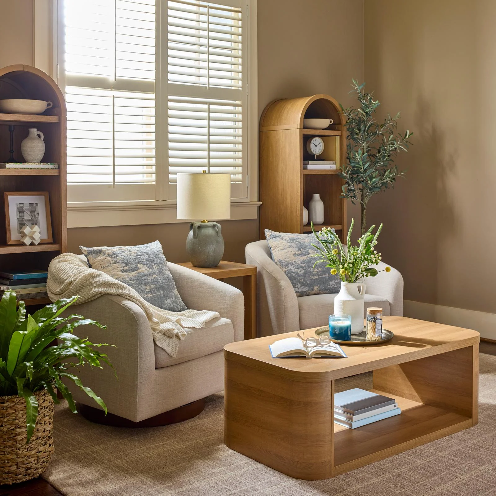 Better Homes & Gardens Juliet Narrow Arch Bookcase, Rich Black and Light Honey - Image 34