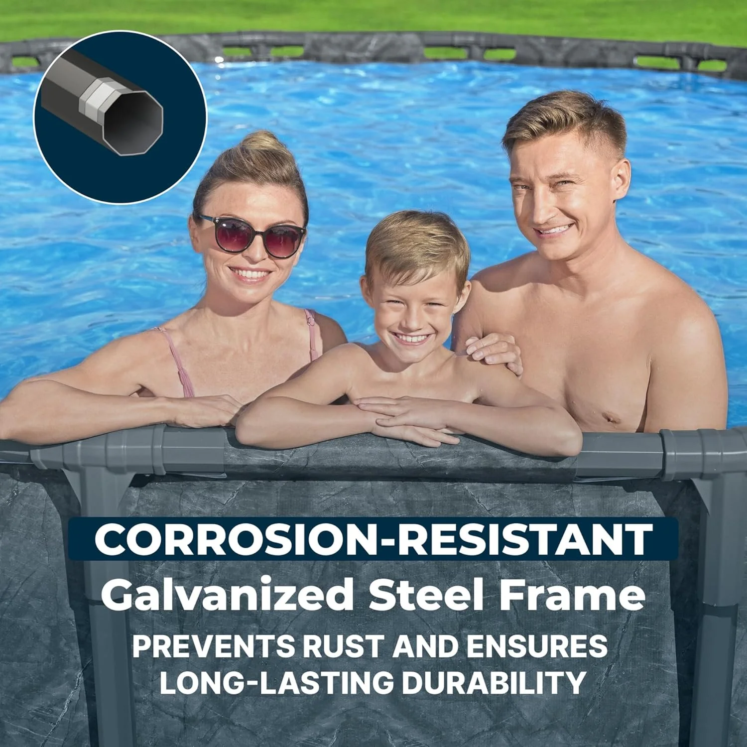 Bestway Above Ground Pool Set, 18 ft x 52 in, Dark Marble - APX 365 - Image 8 Bestway Above Ground Pool Set, 18 ft x 52 in, Dark Marble - APX 365 - Image 8