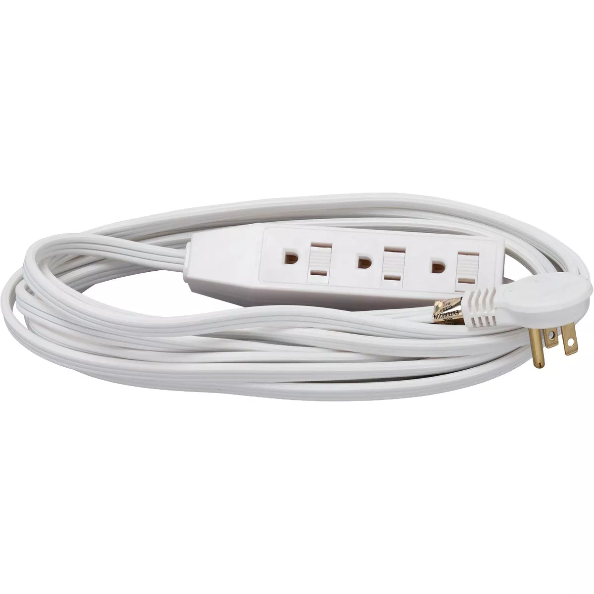 Master Electrician 13 Ft. 16/3 Flat Plug White Extension Cord