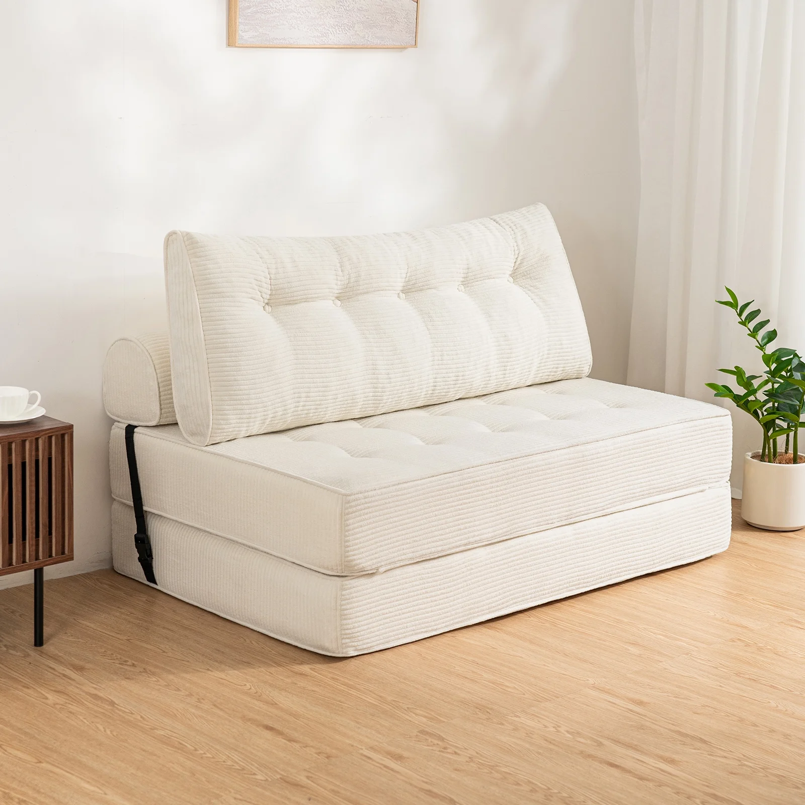 Hommpa Folding Sofa Bed Foldable Couch Bed Convertible Futon Chair with High Density Foam Filling with Pillow for Adult,Comfort chair bed for Living Room Bedroom,Gray,Single - Image 19