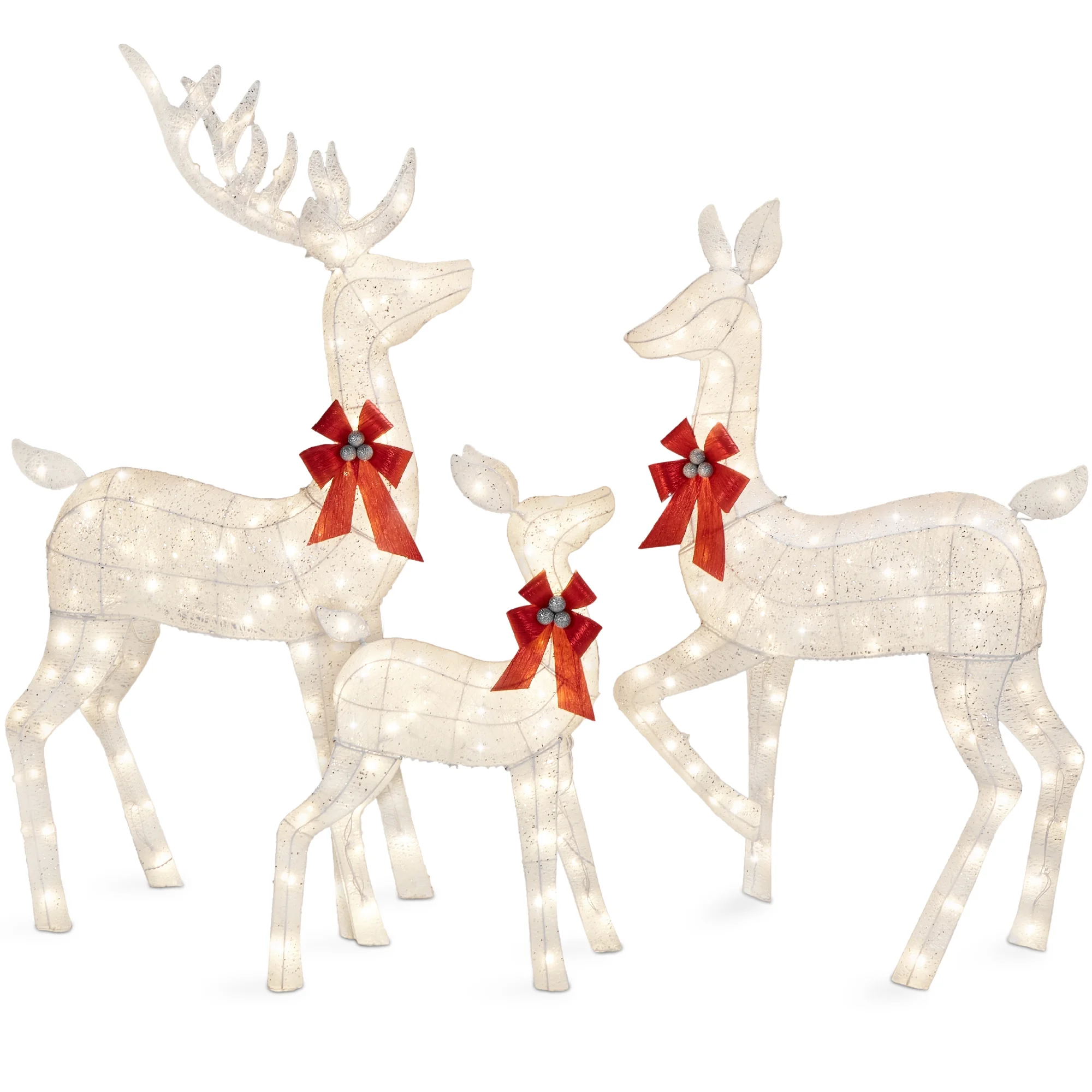 Best Choice Products 6.5ft 3-Piece Lighted Christmas Deer Set Outdoor Yard Decoration w/ 385 LED Lights, Stakes - Gold - Image 26