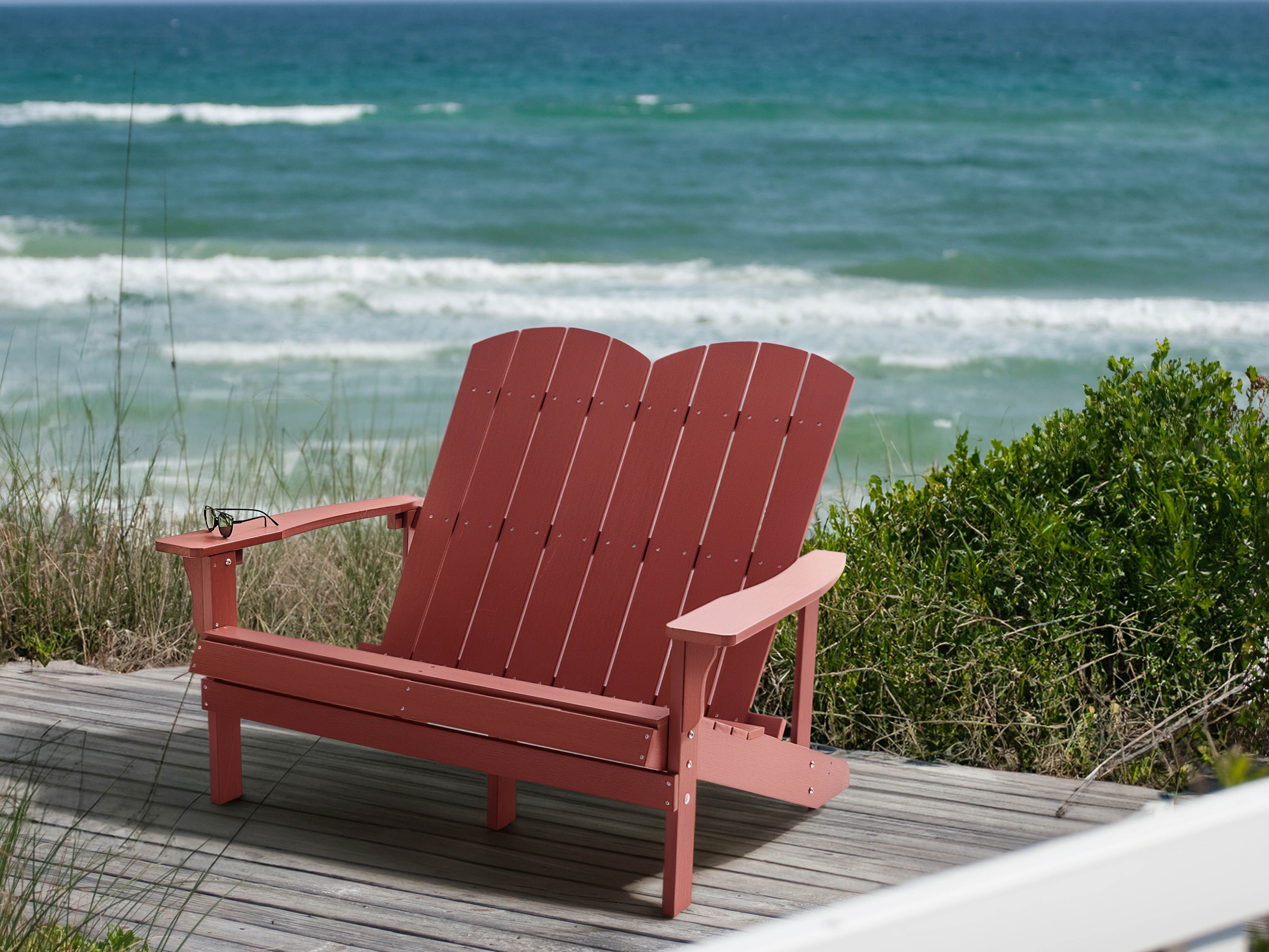 Garden Bench ADIRONDACK 125 cm Red