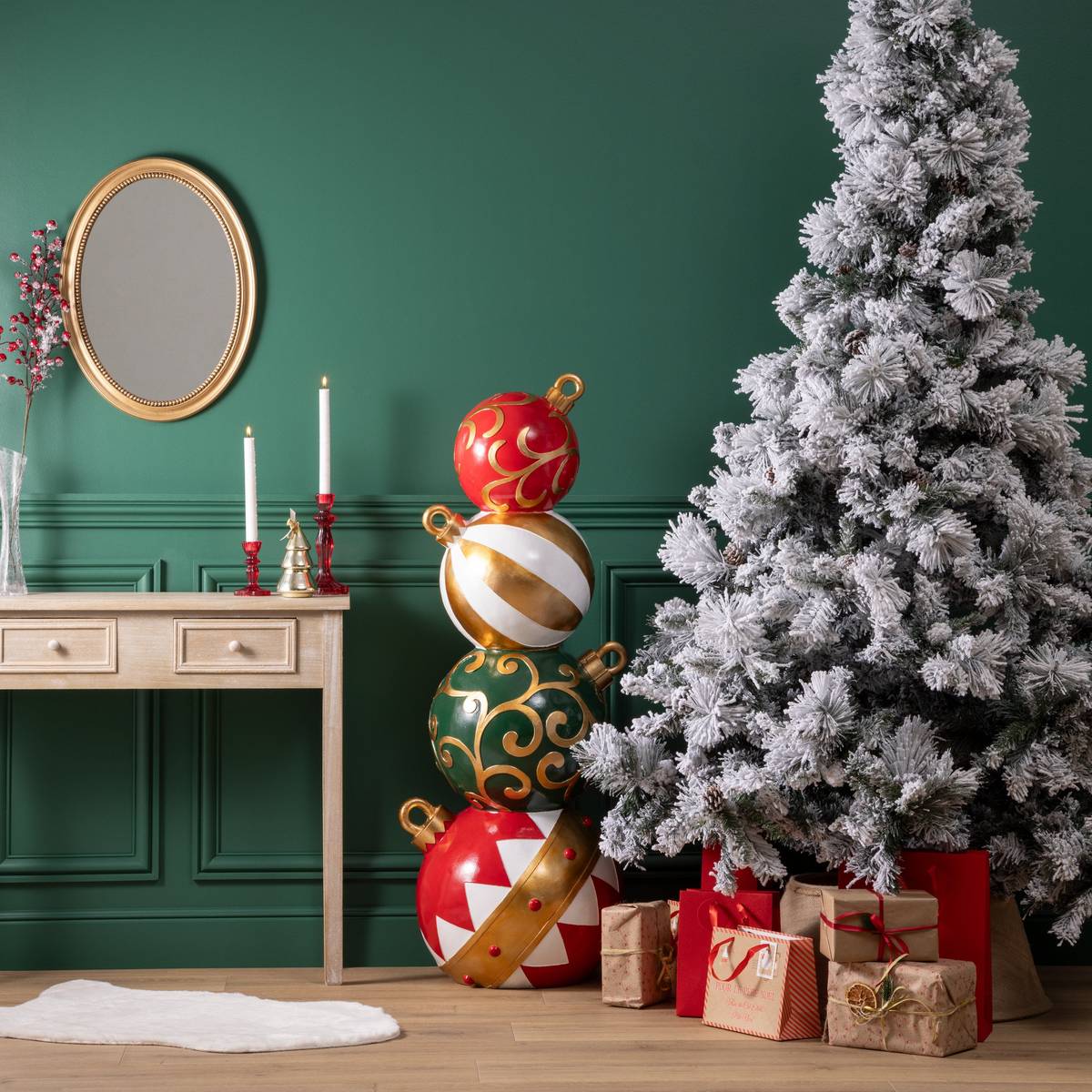 Console "Charme" Bleached wood L.80 cm