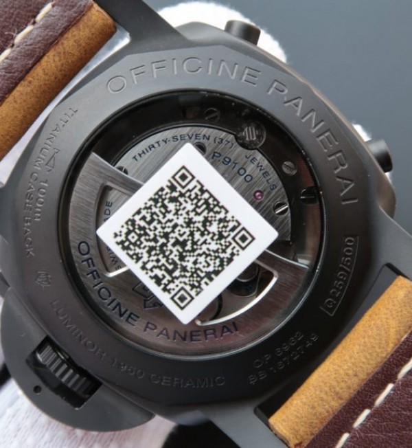 Replica Panerai XF PAM580 Real Ceramic Black Dial Asso Strap P.9100 - Top club