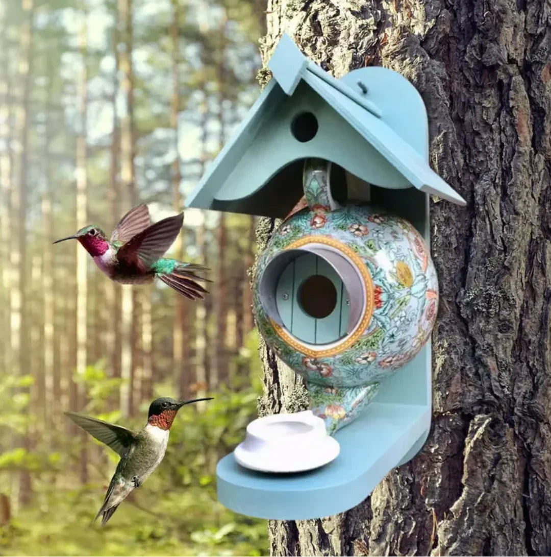 Theepot Vogelhuisje - Kleurrijk en Comfortabel voor Vogels, Het Hele Jaar Door