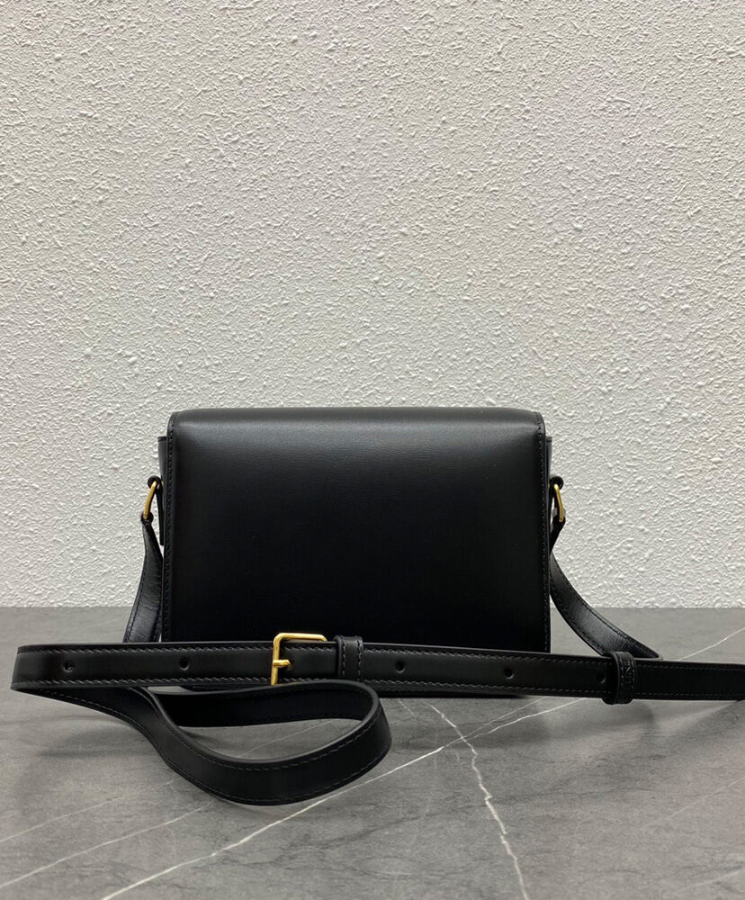 Celine Teen Triomphe Bag In Shiny Calfskin Black1:1High-quality replica