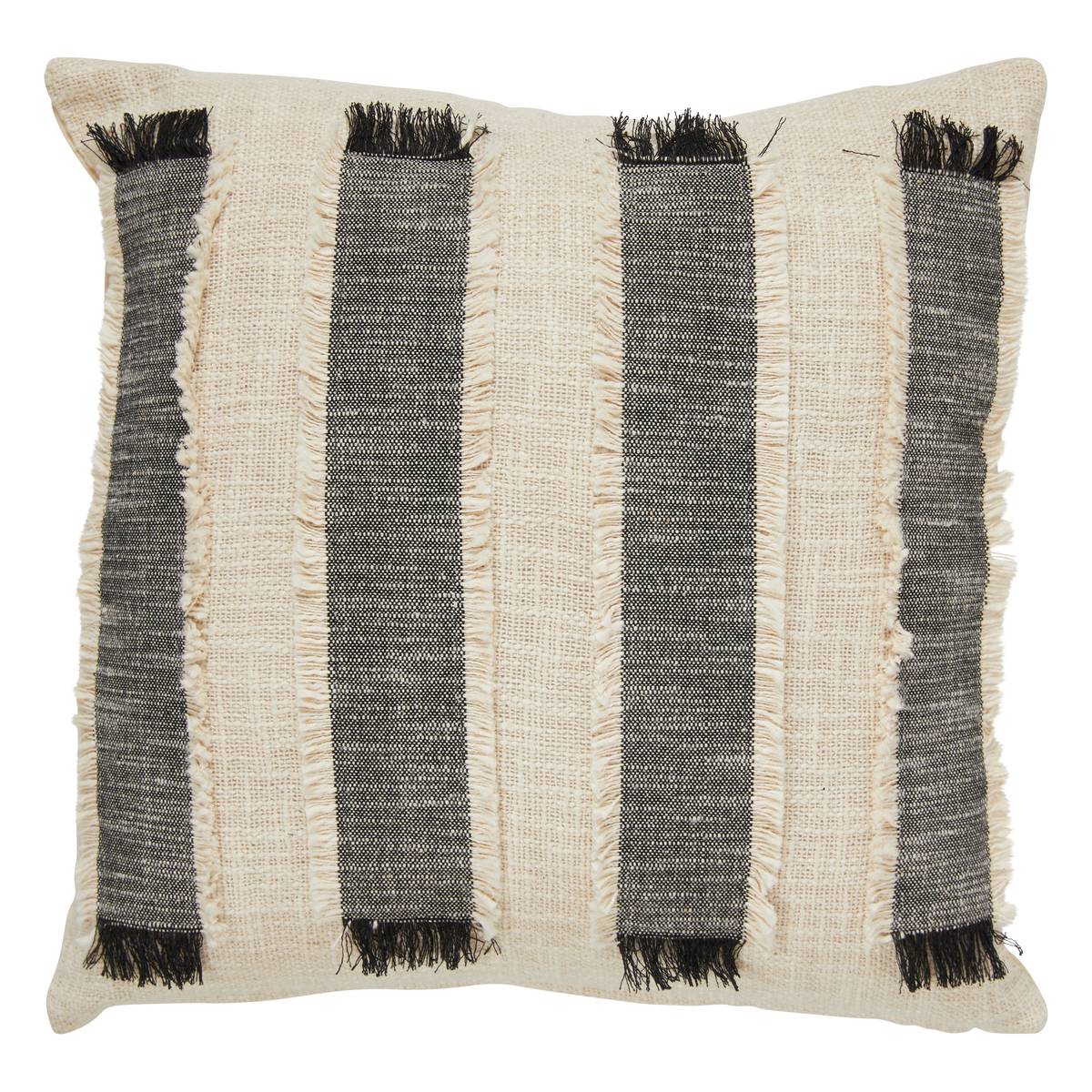 Fringed cushion "Malakite" Black & White, 50x50 cm