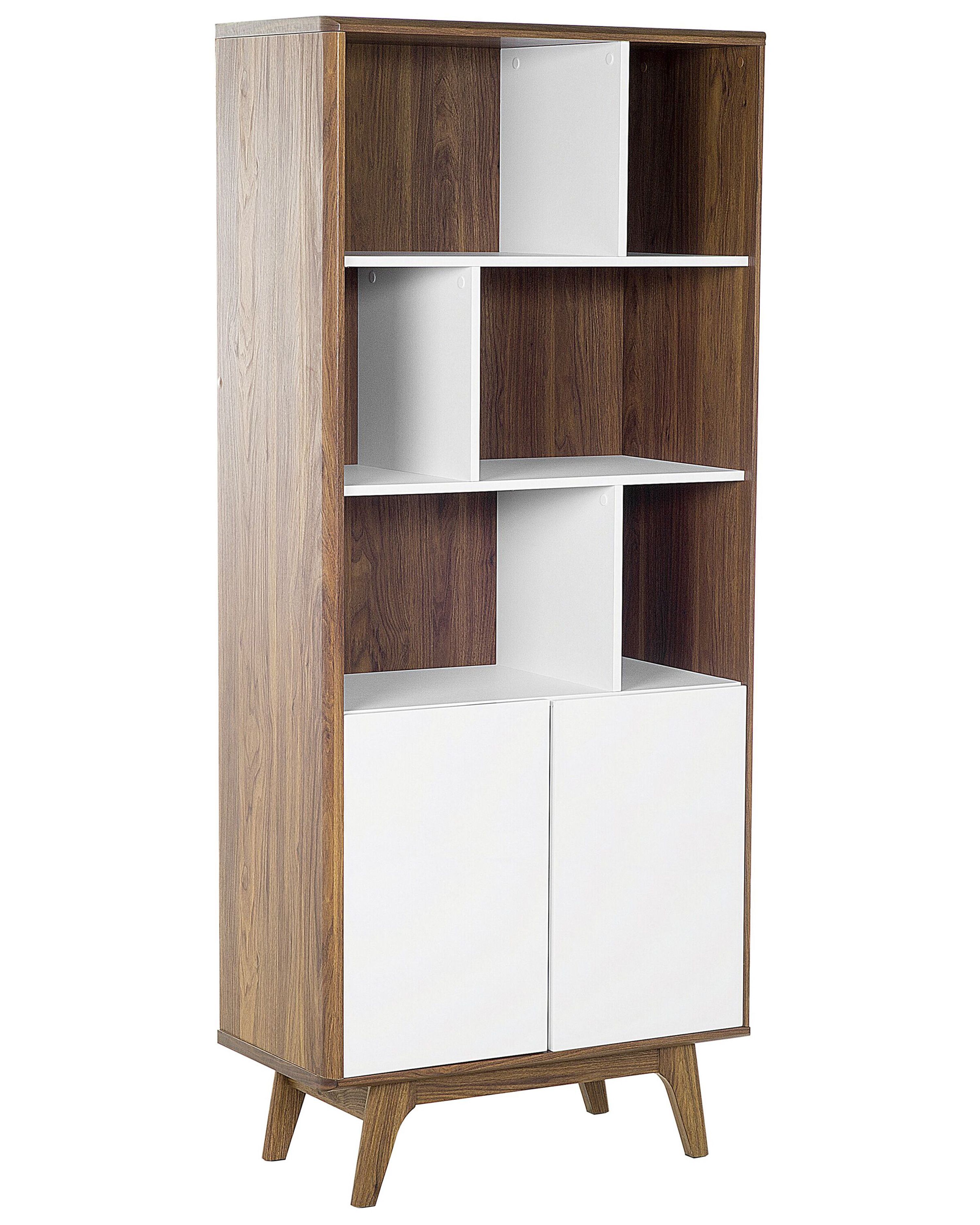 Shelving Unit COLUMBUS 182 cm Brown/ White