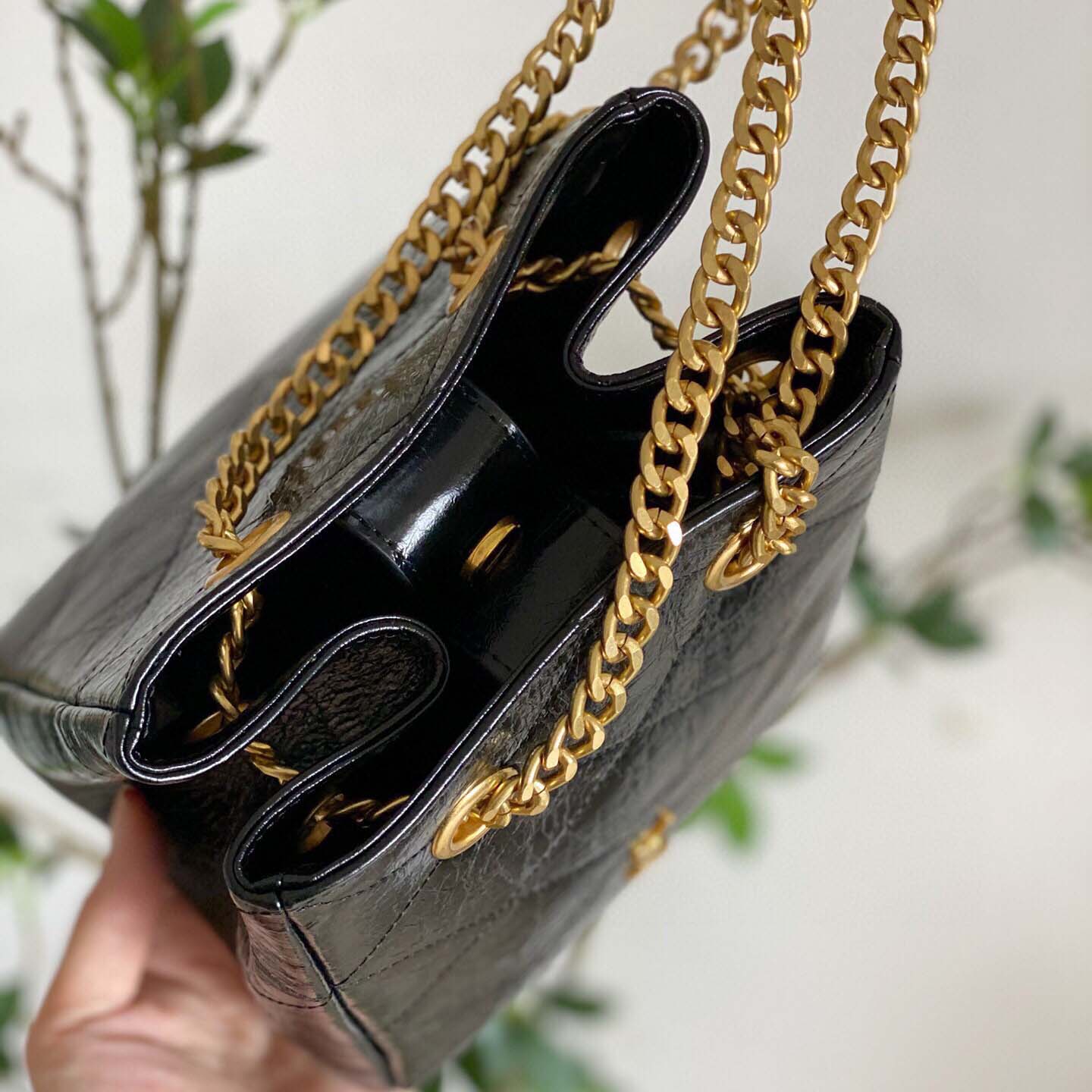Replica Ysl Black Chain Crossbody Shoulder Bucket Bag1:1High-quality replica