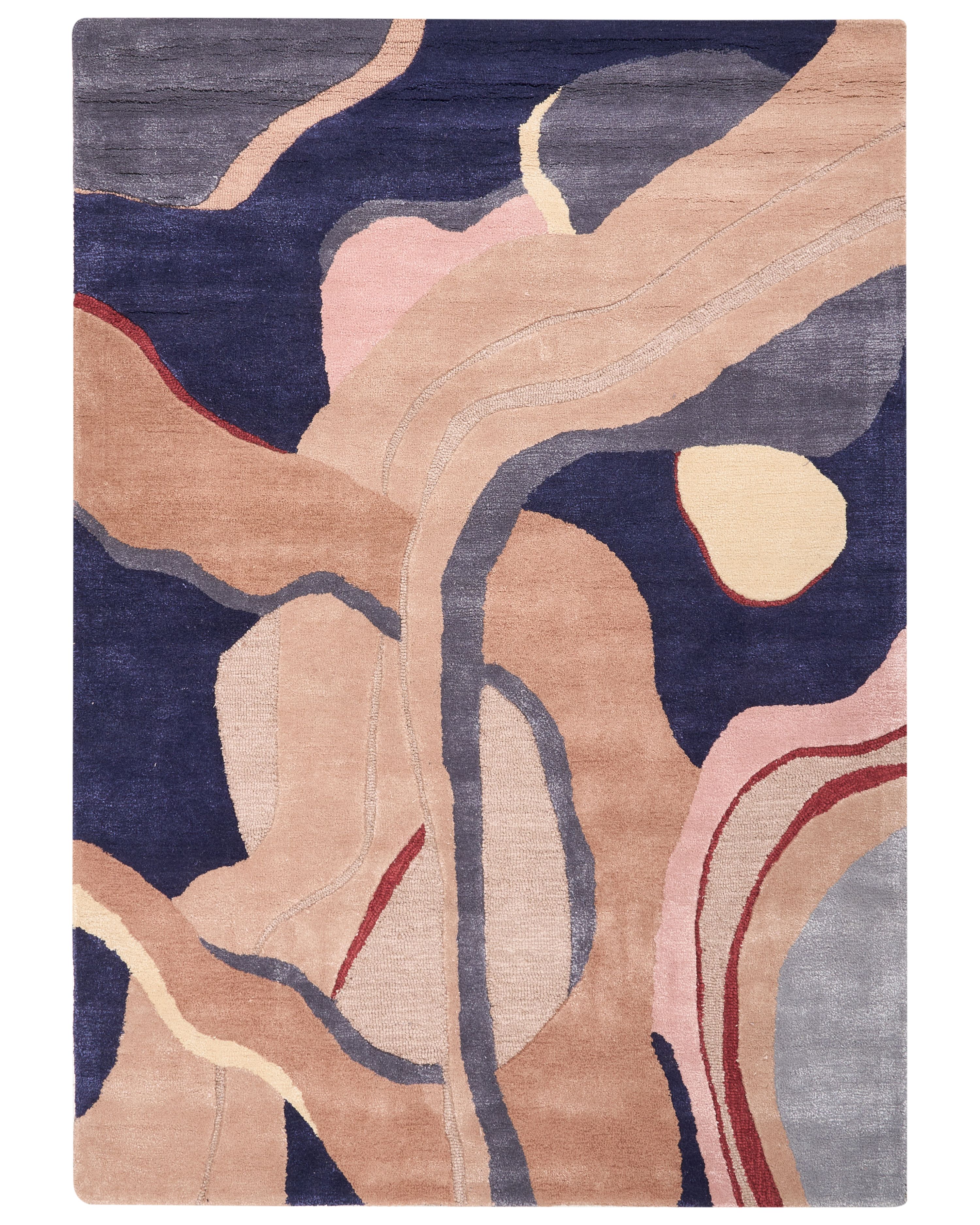 Rug ALMORA Beige/ Blue 160 x 230 cm Viscose