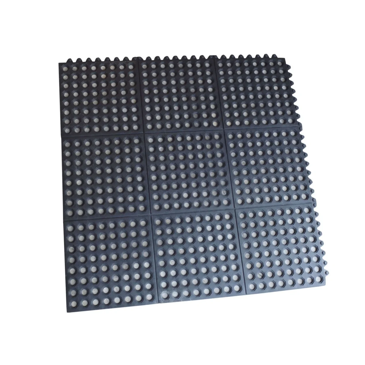 Black 3 x 3 ft Interlocking Rubber Mats - 4 Pack
