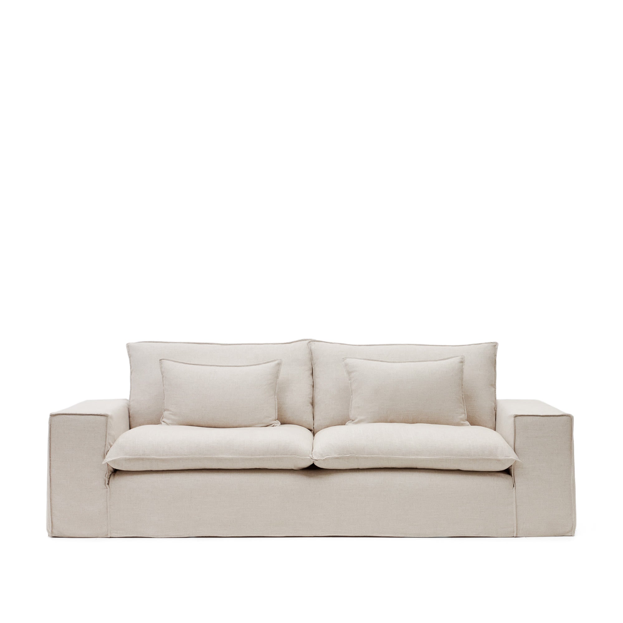 Kave Home - 3-zitsbank Anarela met afneembare hoes en beige linnen
