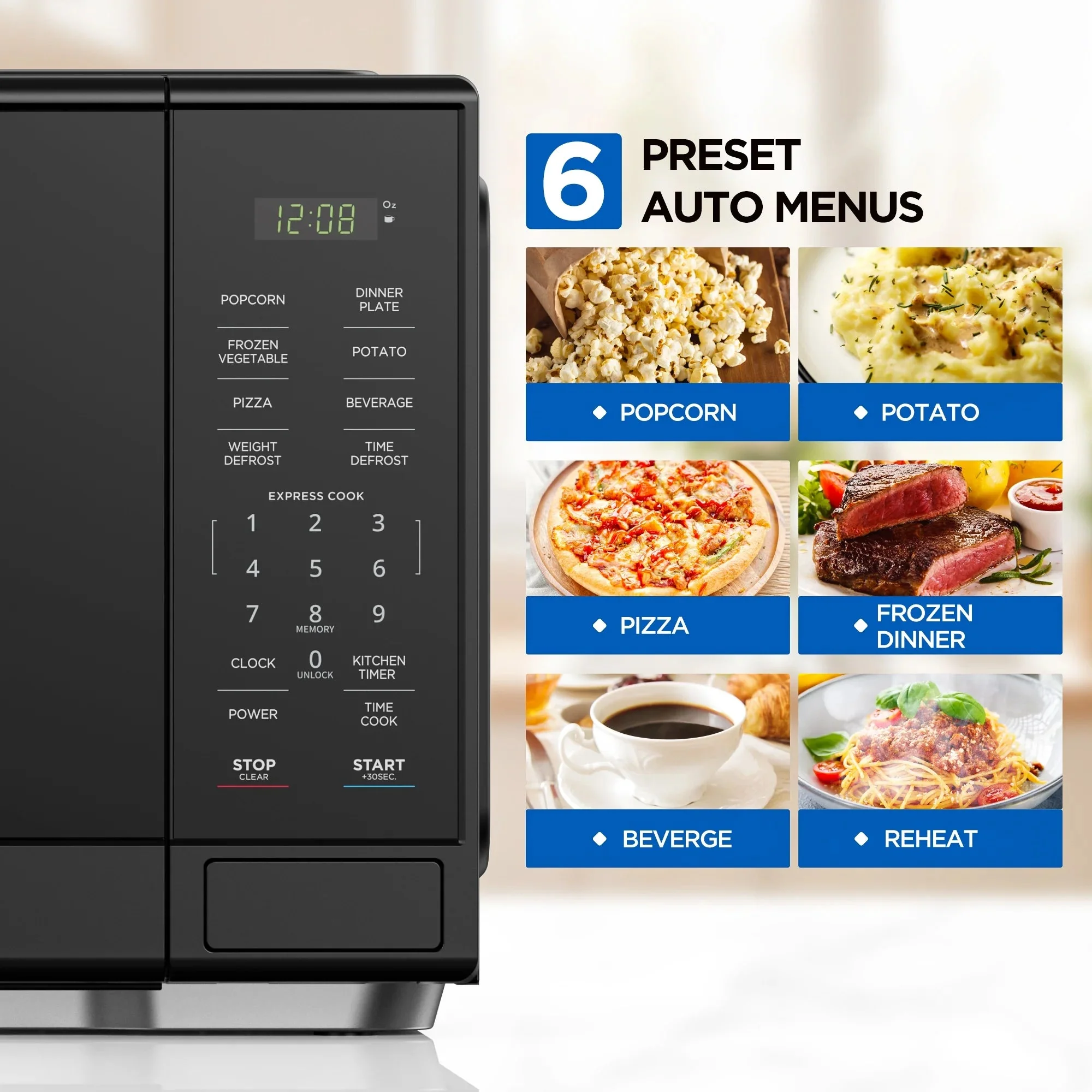 Mainstays 1.1 Cu. Ft. Countertop Microwave Oven, Black - MS8436193153-03