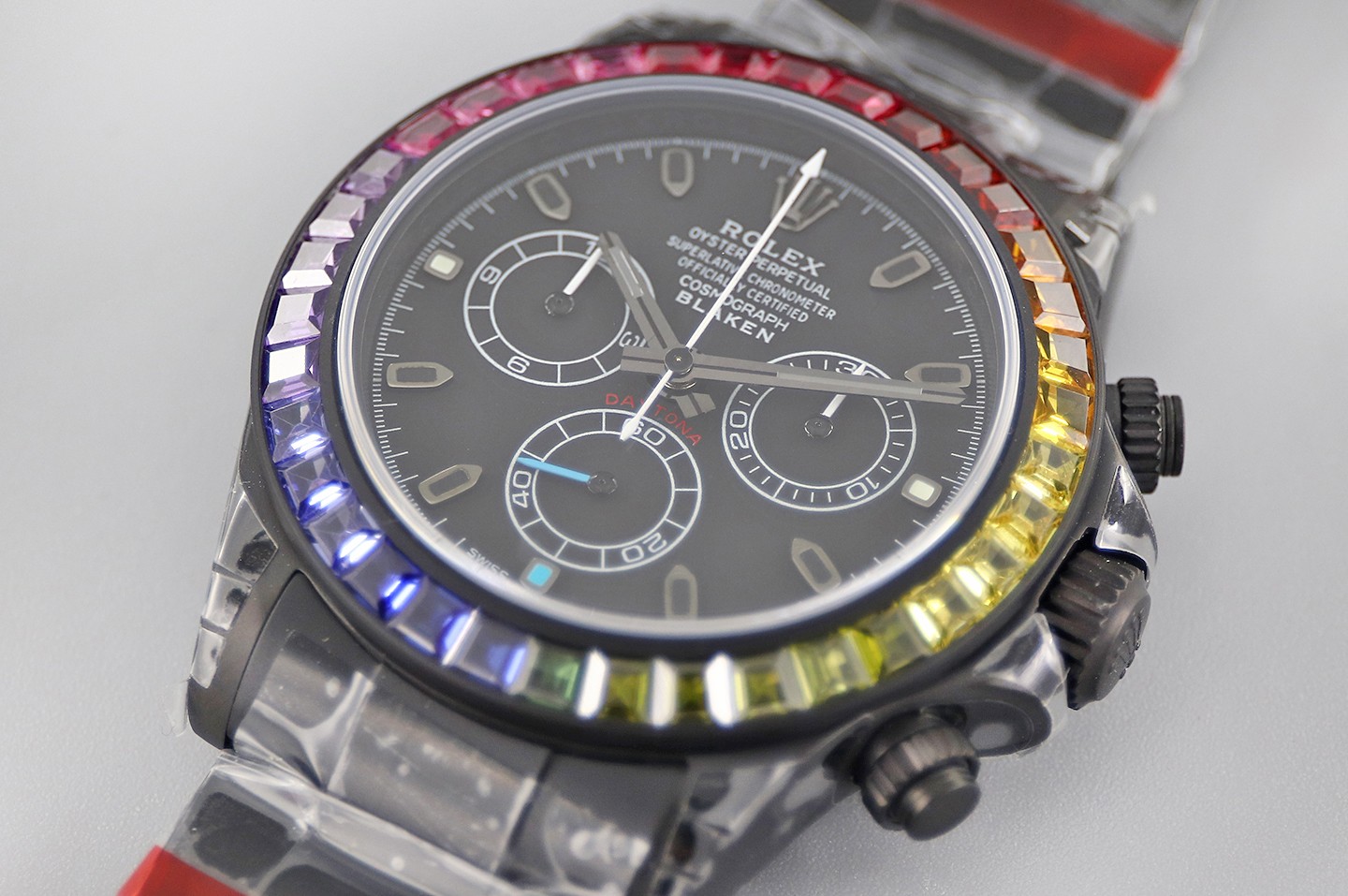 Rolex Daytona Ice Randy - Rainbow Diamonds Modified - Black(1:1 replica) - Top club