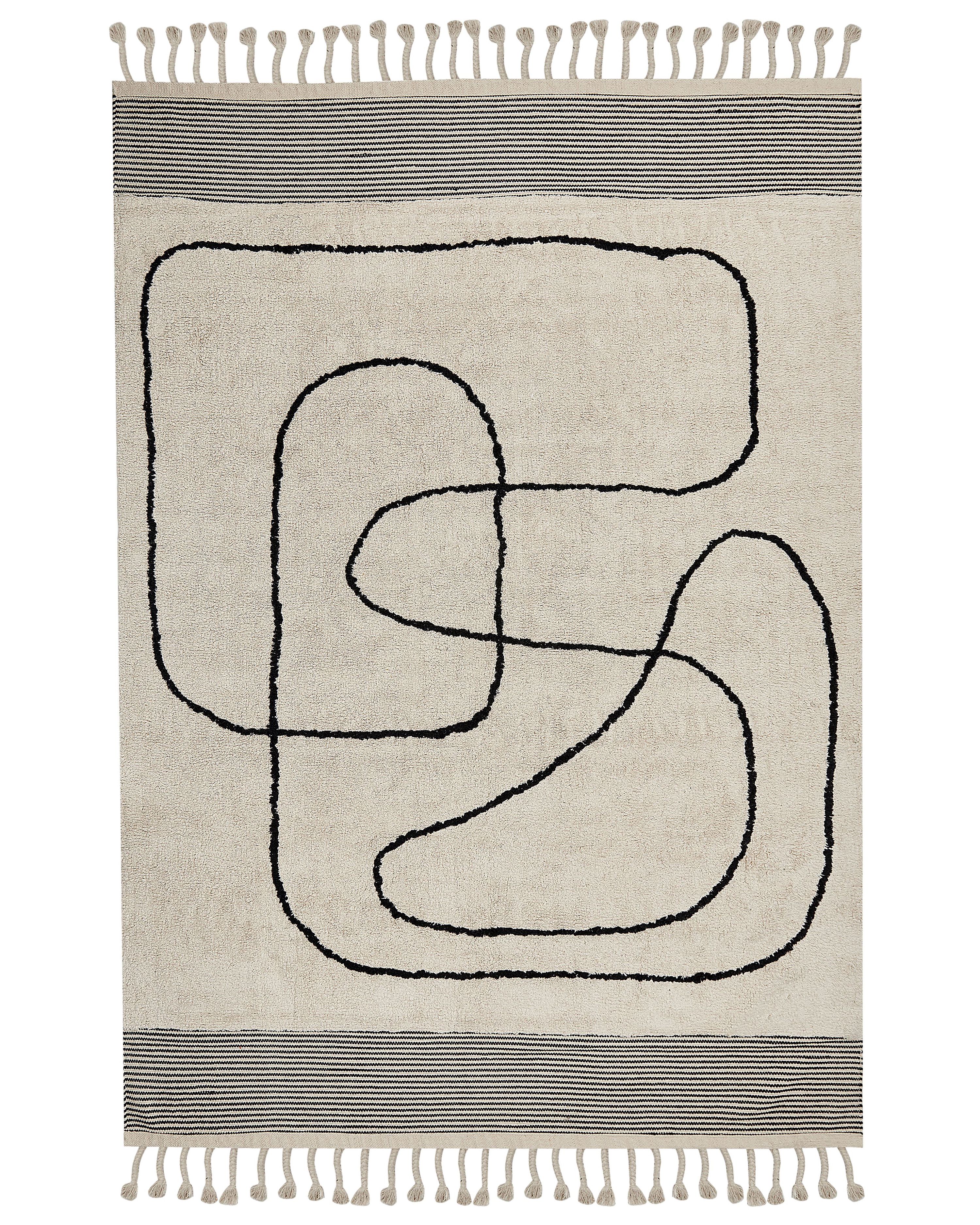 Rug DOKUZ Beige 160 x 230 cm Cotton