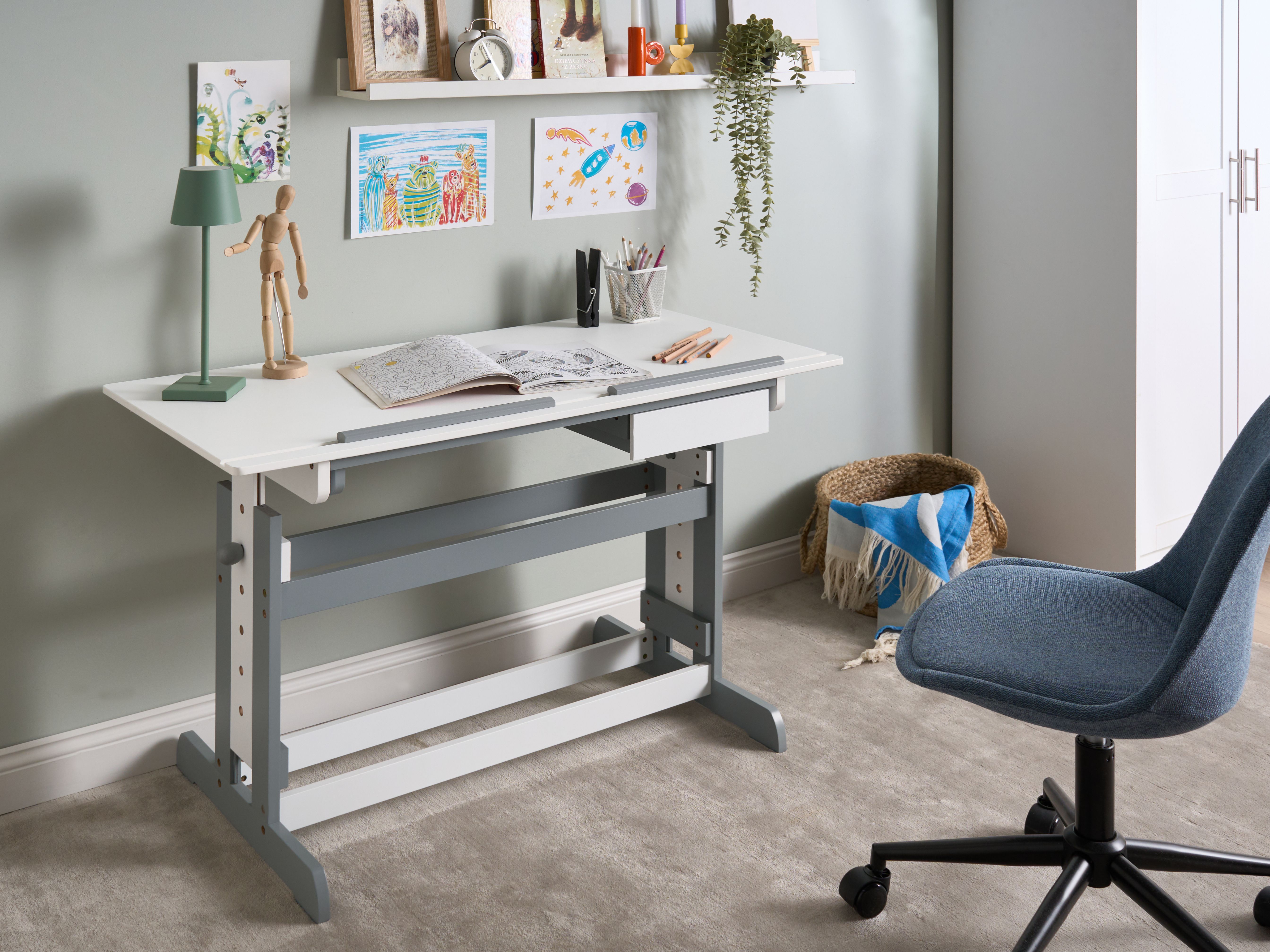 Manual Adjustable Standing Desk NANNUP White 110 cm 53 cm