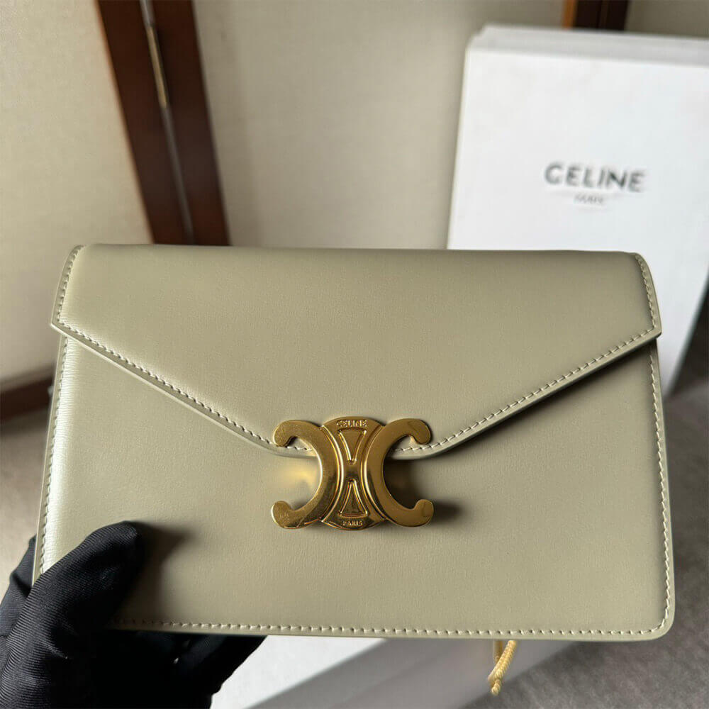Celine Wallet On Chain Margo in Shiny calfskin Bag1:1High-quality replica