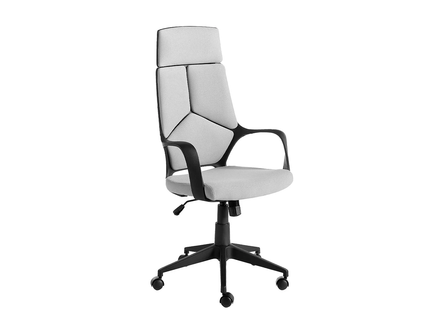 Fauteuil de bureau pivotante en tissu gris clair et pvc noir 4076 ANGEL CERDA