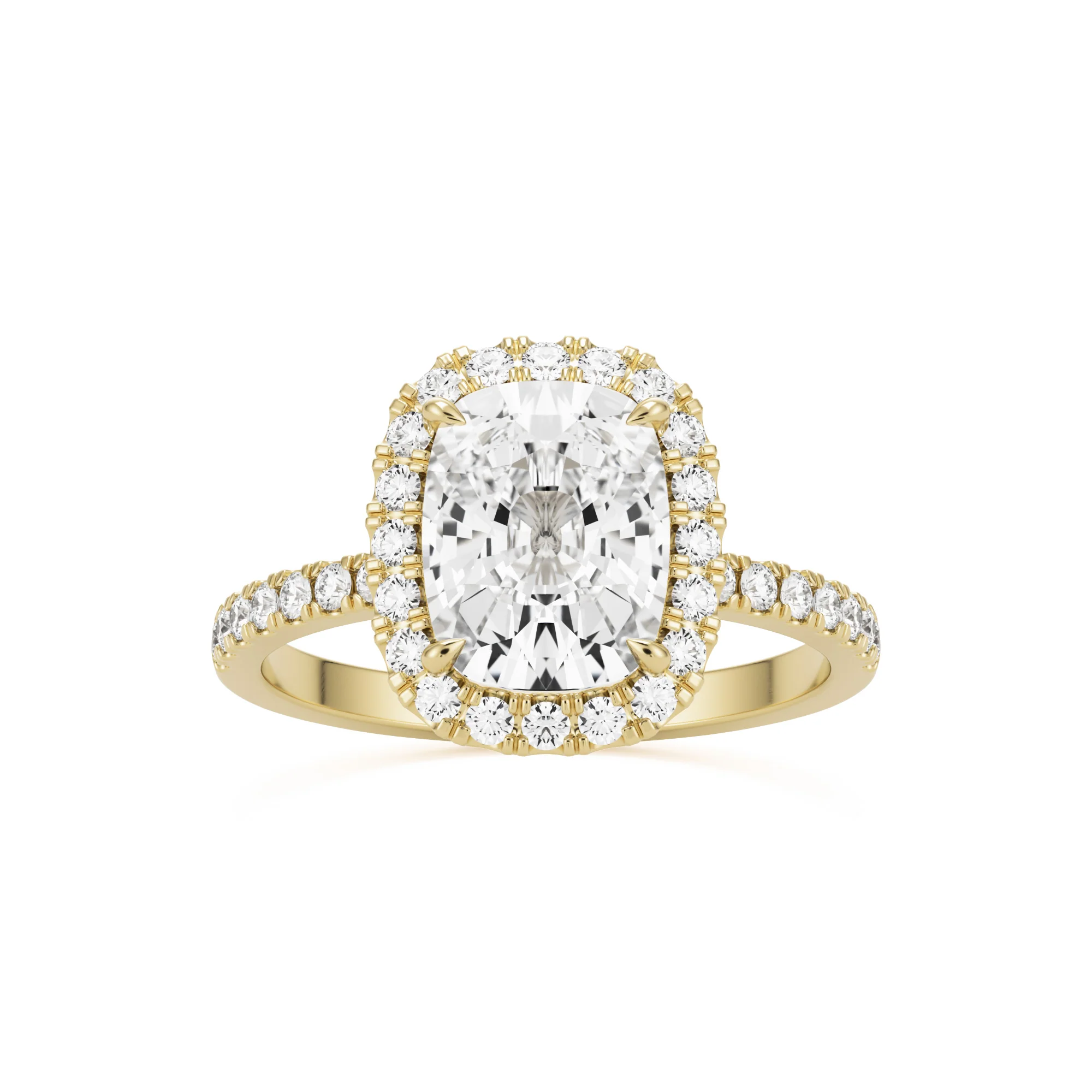 The Elongated Cushion Halo Pavé