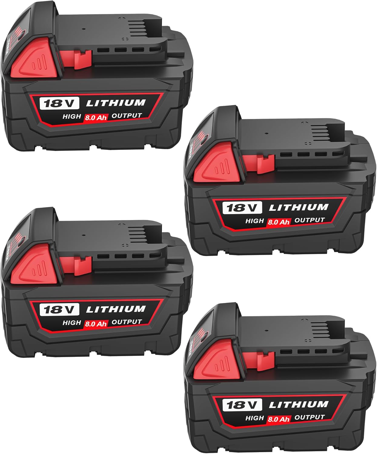 HOCHSTERN 4Pack M-18 Battery 8.0Ah Replacement for Milwaukee 18V Battery 48-11-1862 48-11-1852 48-11-1880 Compatible with Milwaukee 18 Volt Batteries Cordless Power Tools